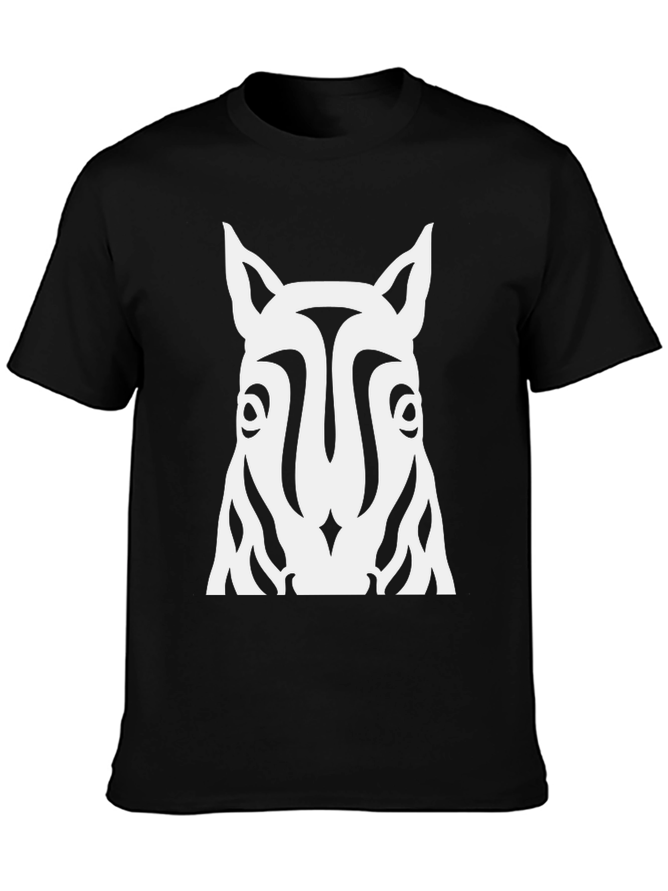 Striking Zebra Graphic Tee - Black Cotton T-Shirt