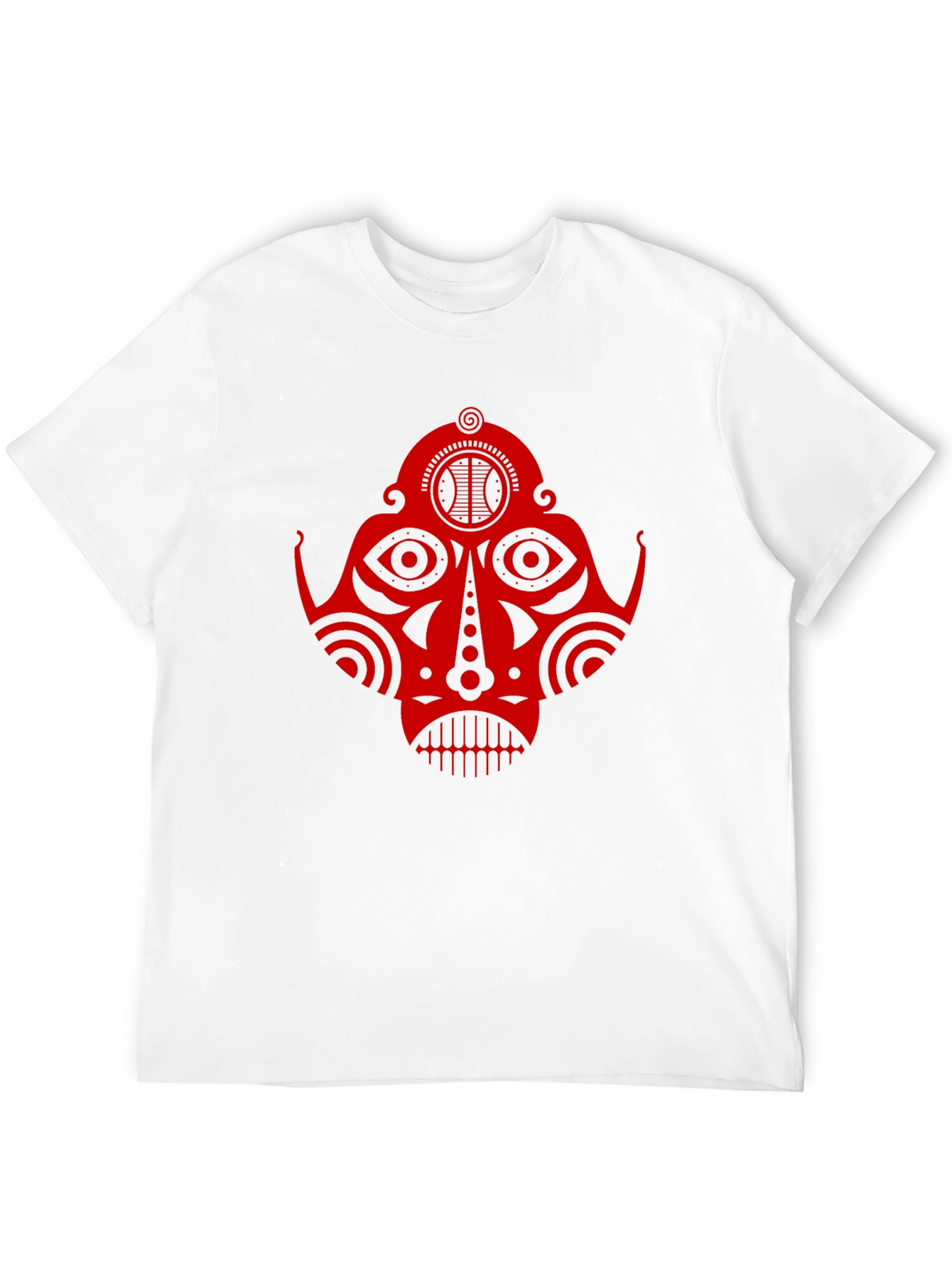 Tribal Mask Graphic Tee - Unique Design