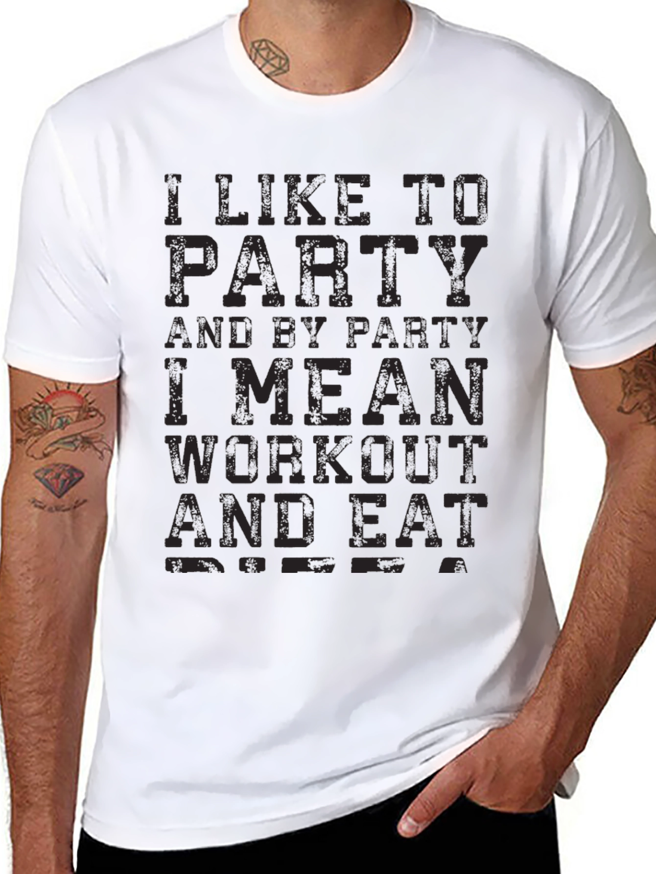 Workout & Eat Party T-Shirt - Fitness Apparel