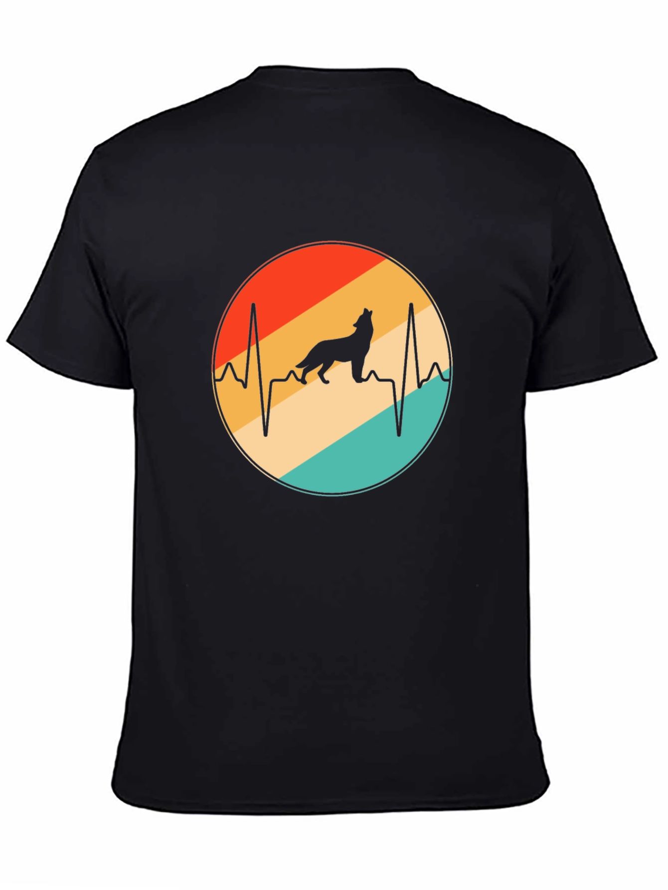 Wolf Heartbeat Graphic Tee - Black
