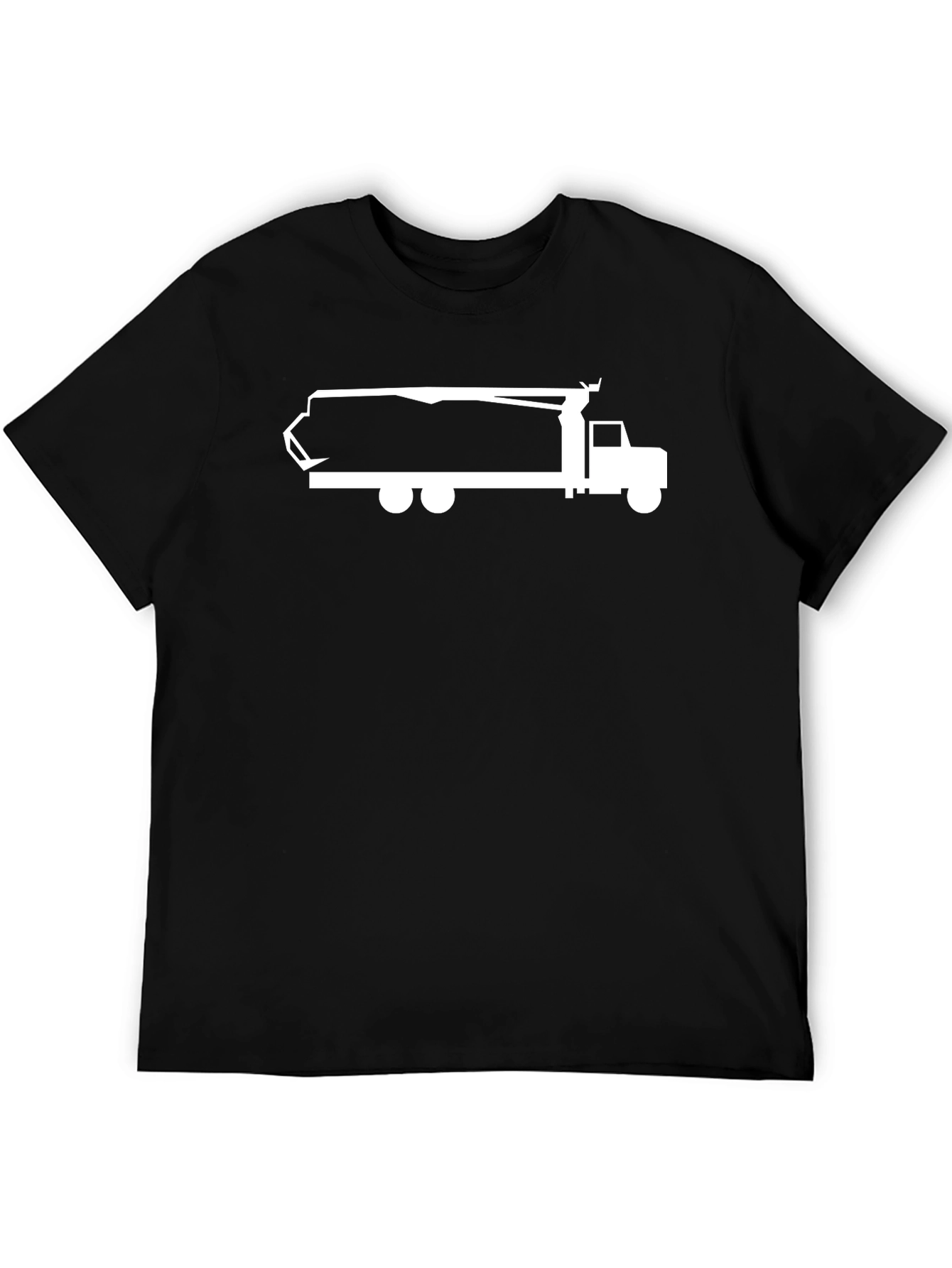 Concrete Mixer Truck Graphic T-Shirt - Black