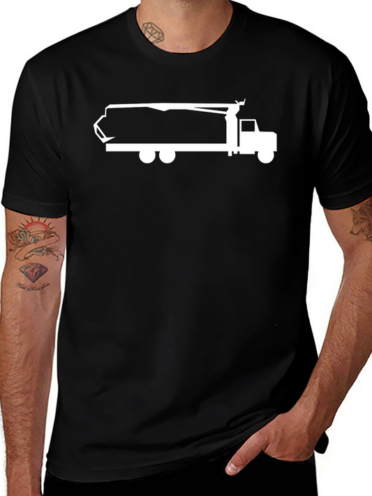 Concrete Mixer Truck Graphic T-Shirt - Black