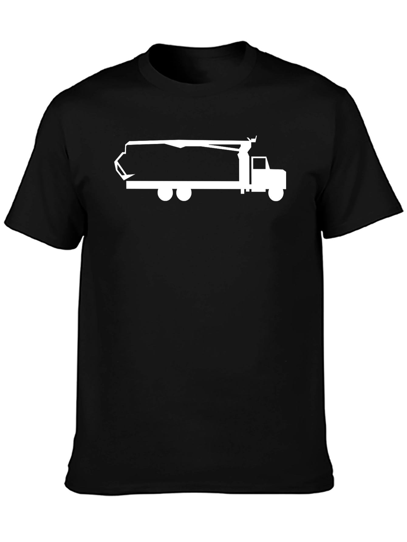 Concrete Mixer Truck Graphic T-Shirt - Black