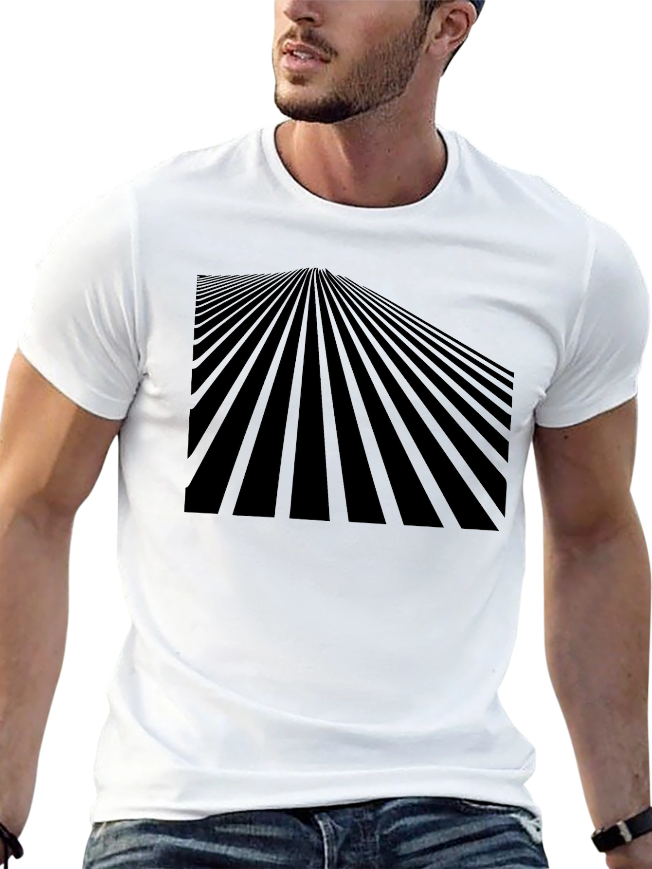 Abstract Perspective Black T-Shirt