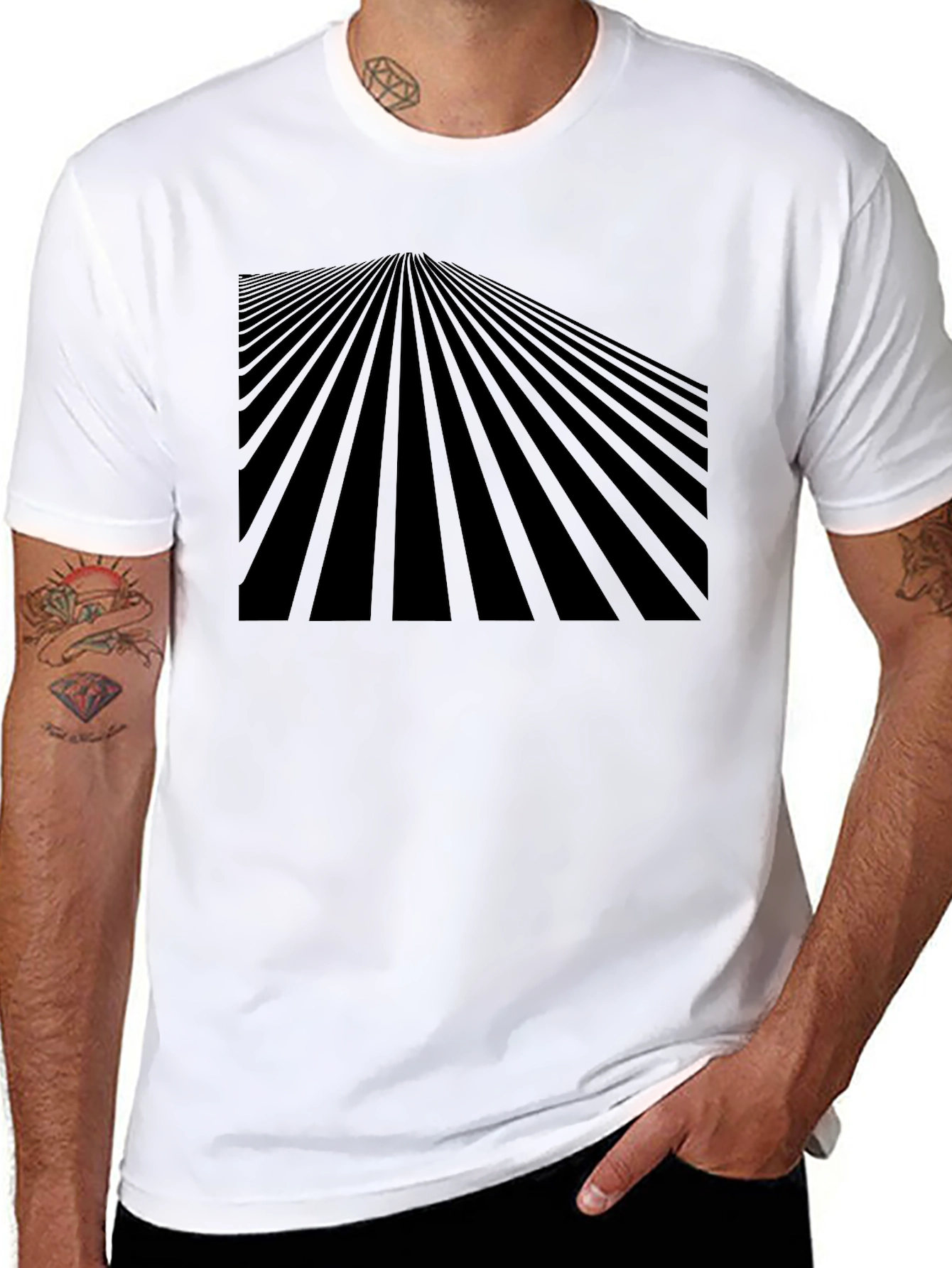 Abstract Perspective Black T-Shirt