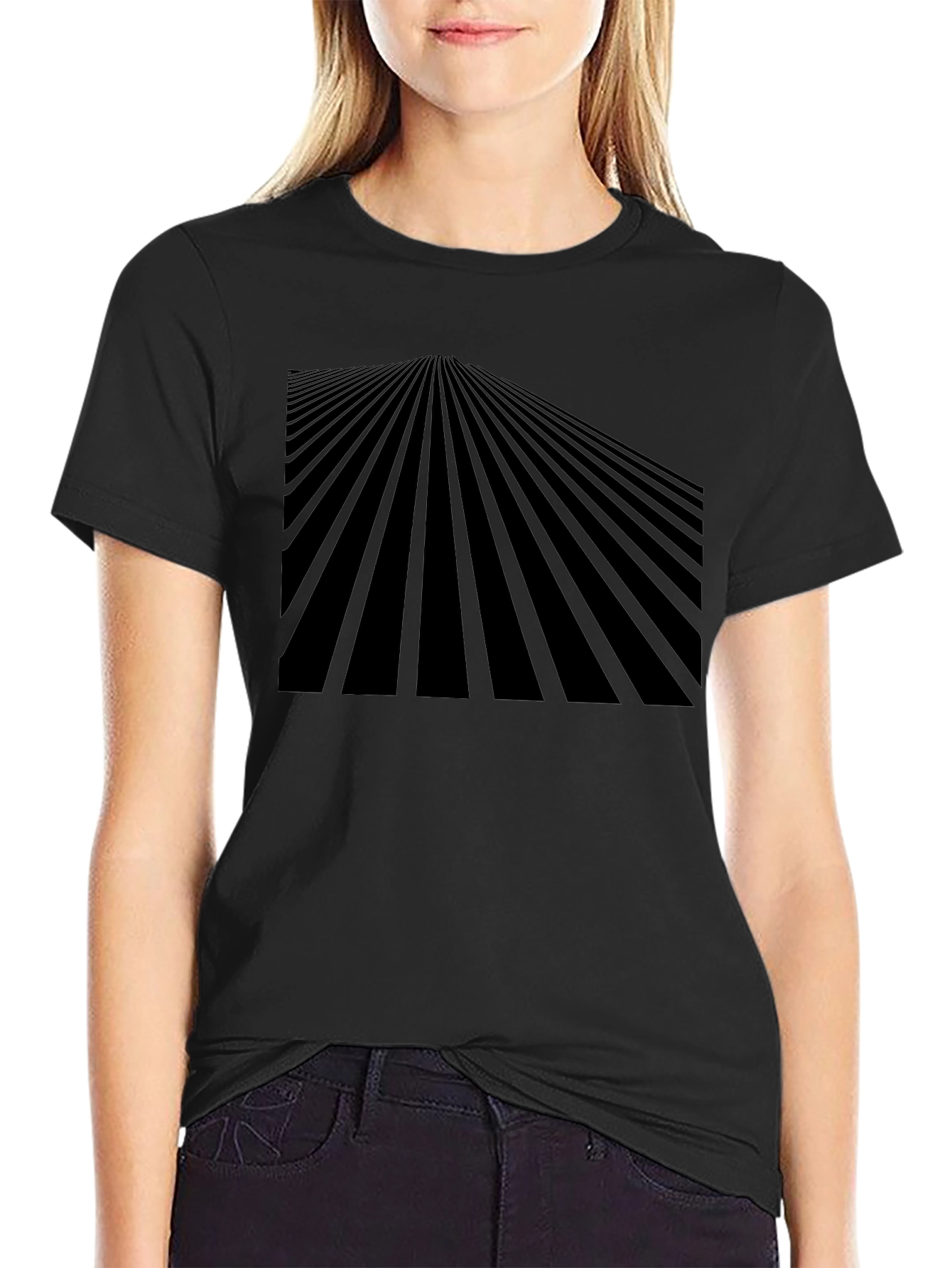 Abstract Perspective Black T-Shirt