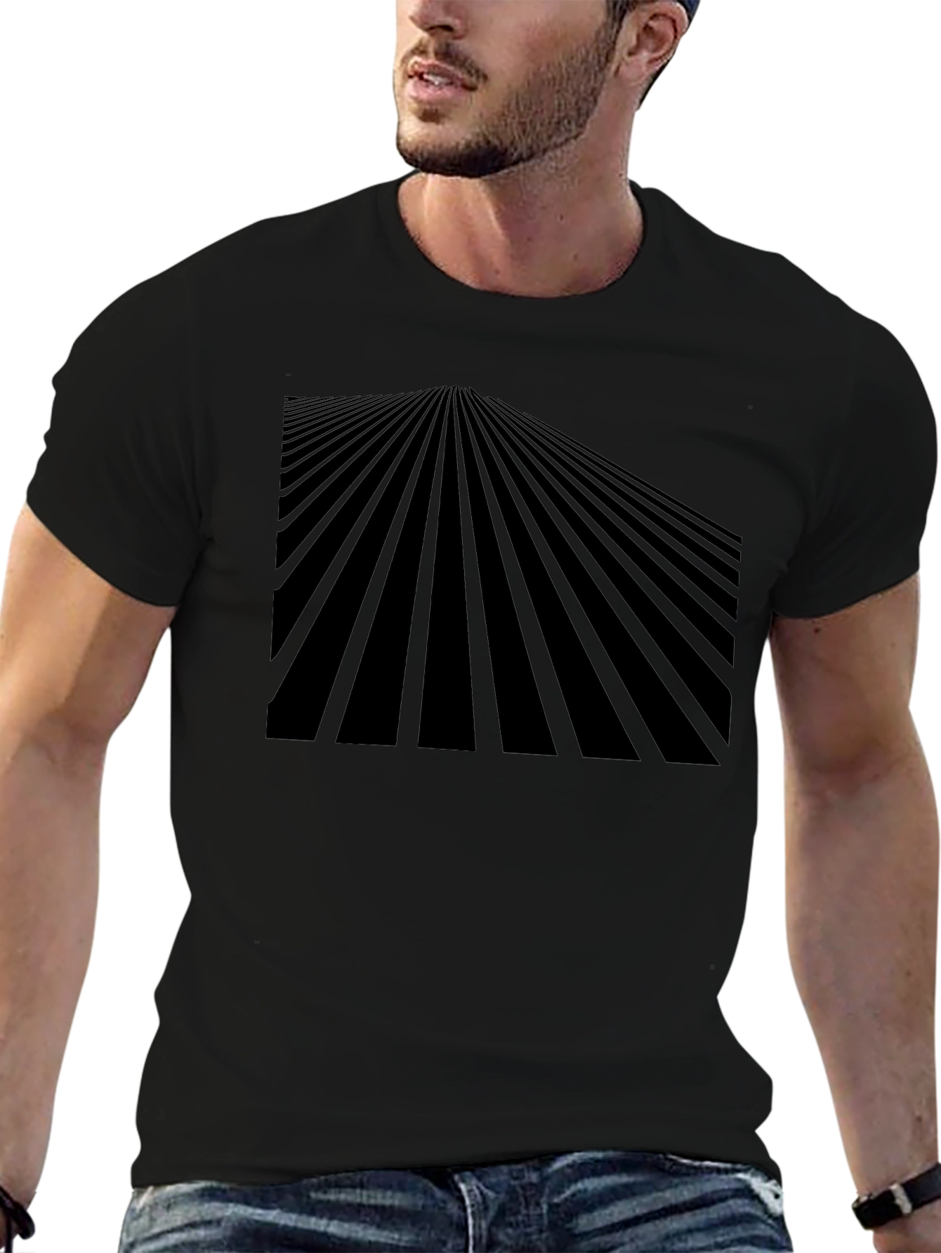 Abstract Perspective Black T-Shirt