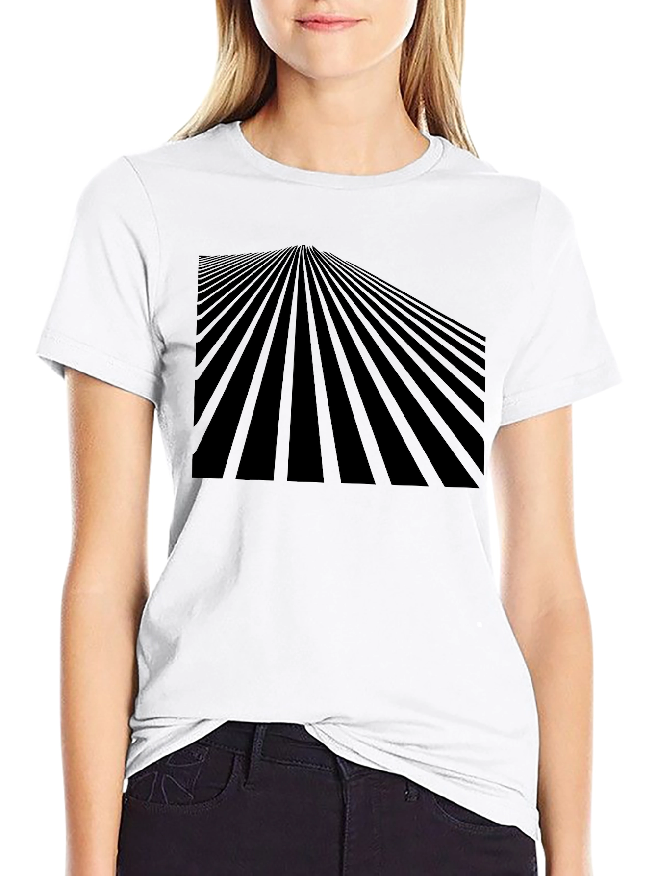 Abstract Perspective Black T-Shirt