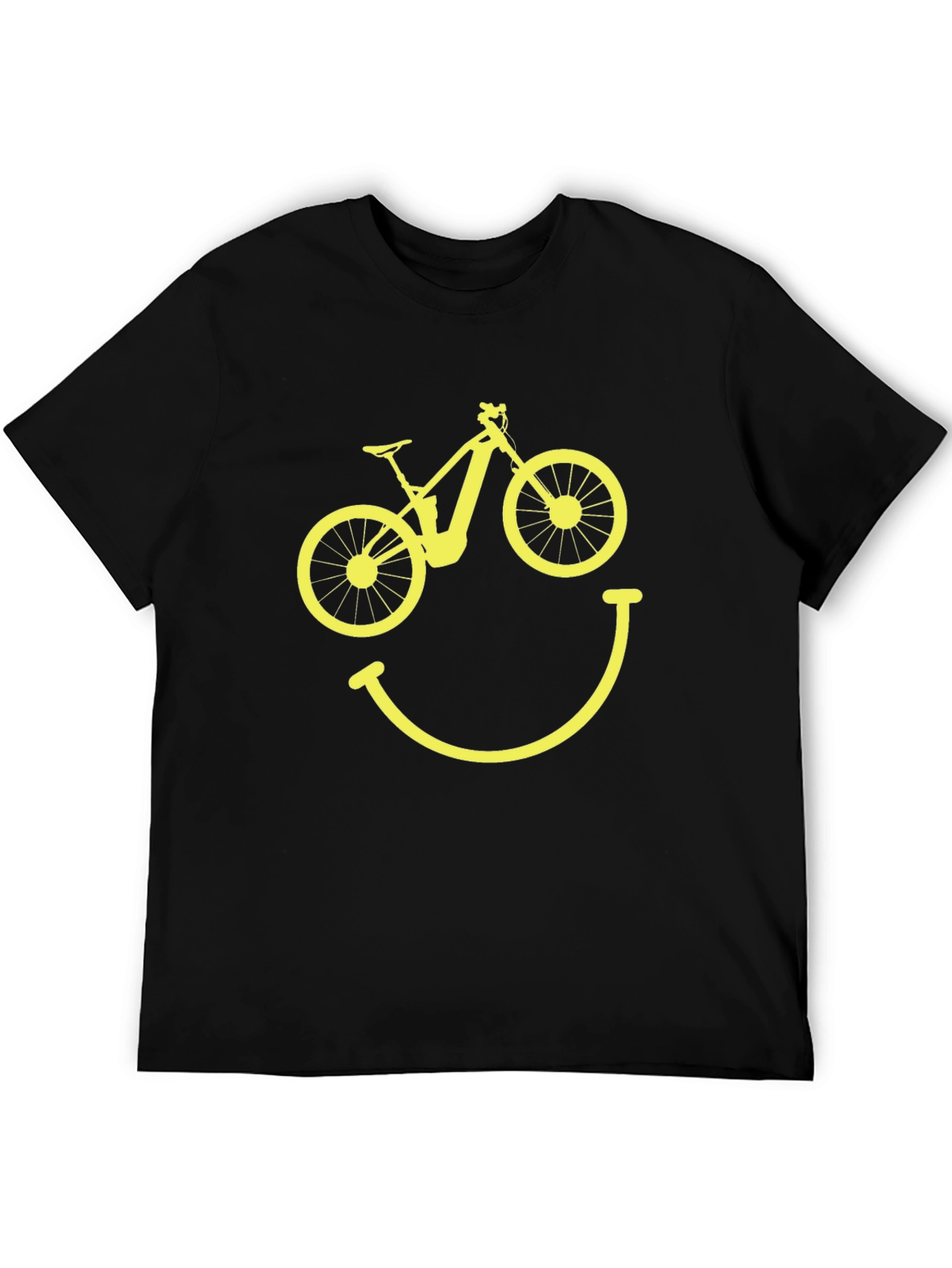 Bike Smile Graphic Tee - Black Cotton T-Shirt