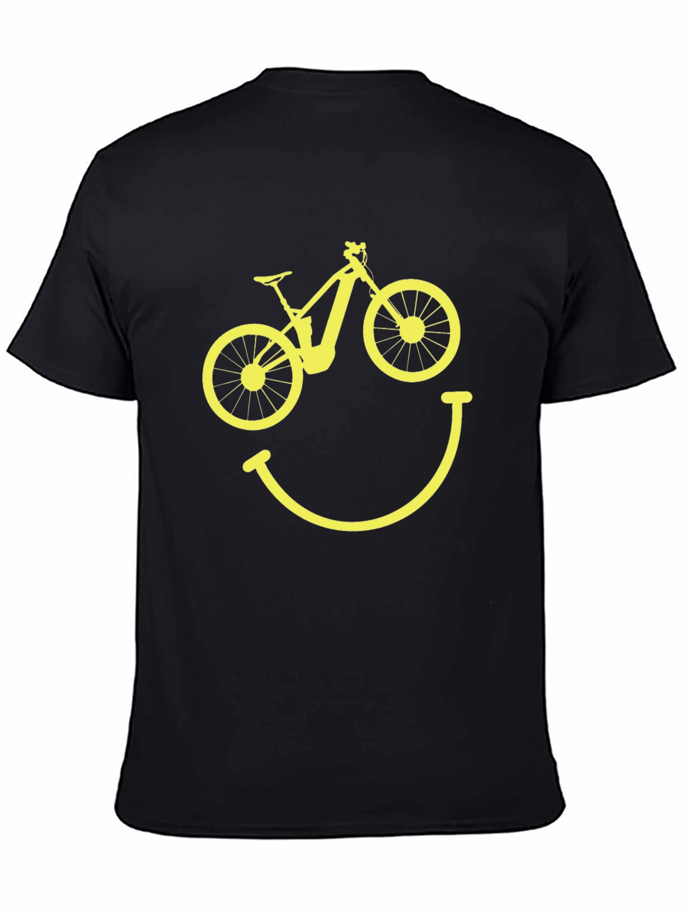 Bike Smile Graphic Tee - Black Cotton T-Shirt