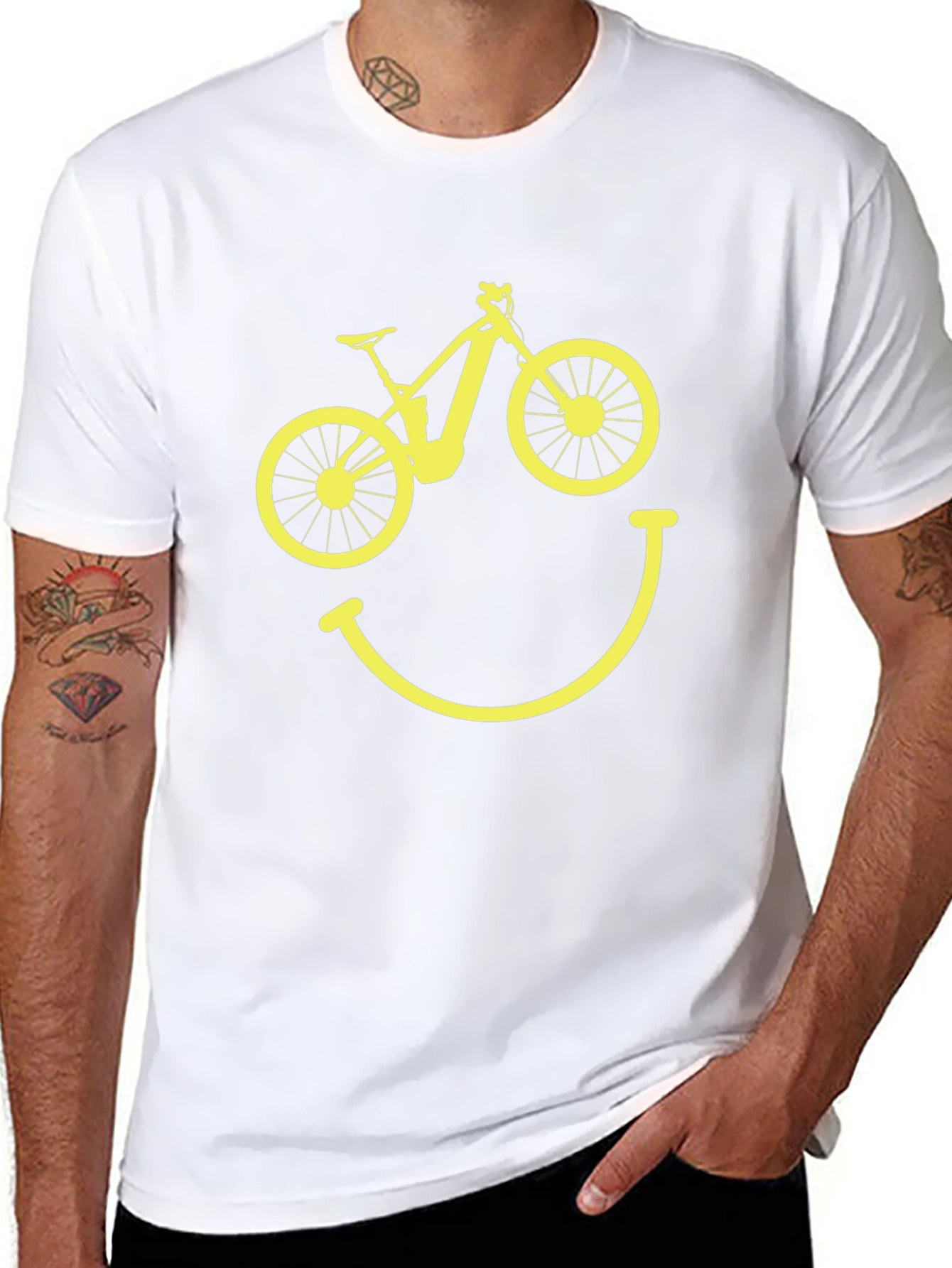 Bike Smile Graphic Tee - Black Cotton T-Shirt