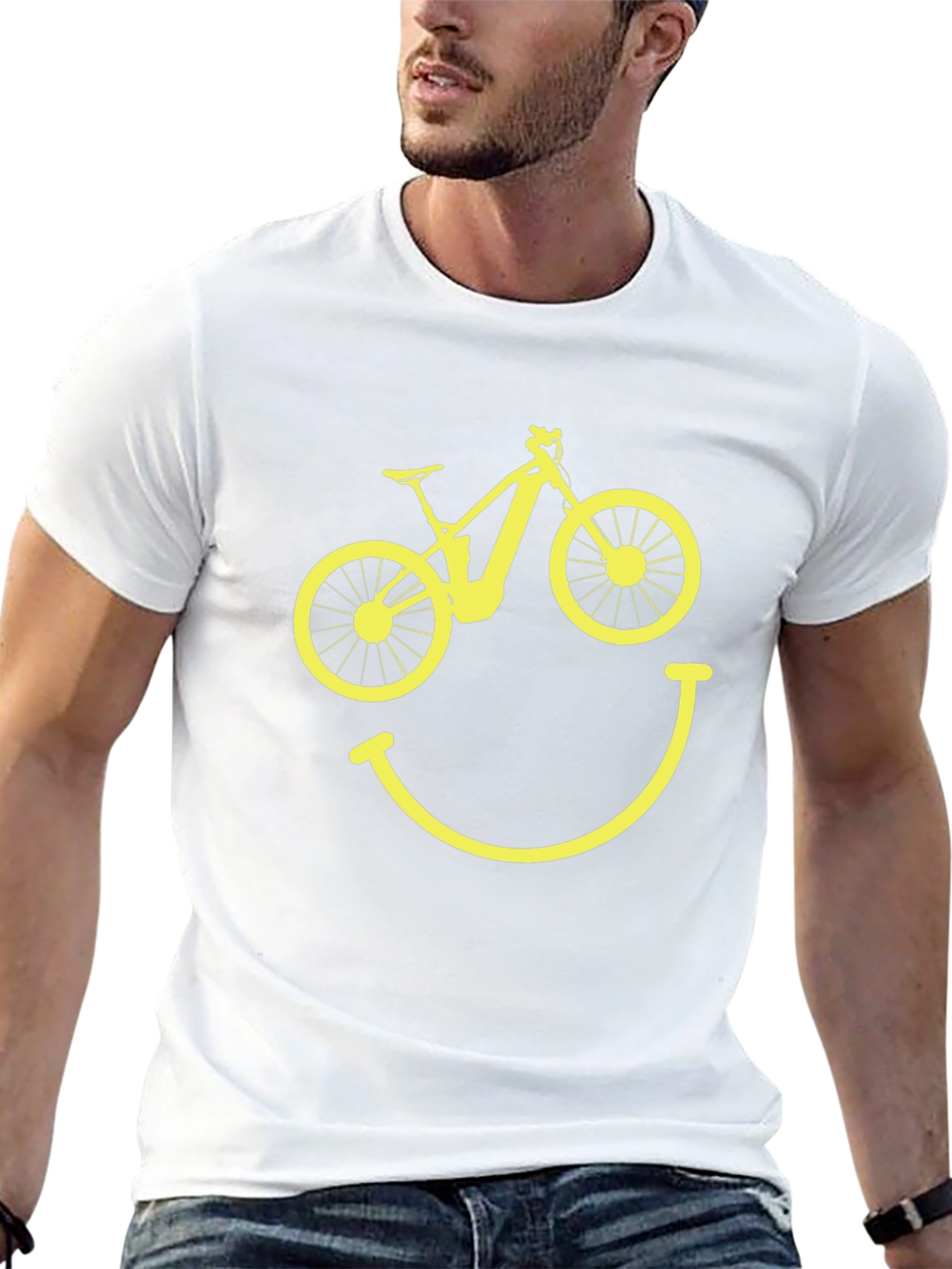 Bike Smile Graphic Tee - Black Cotton T-Shirt