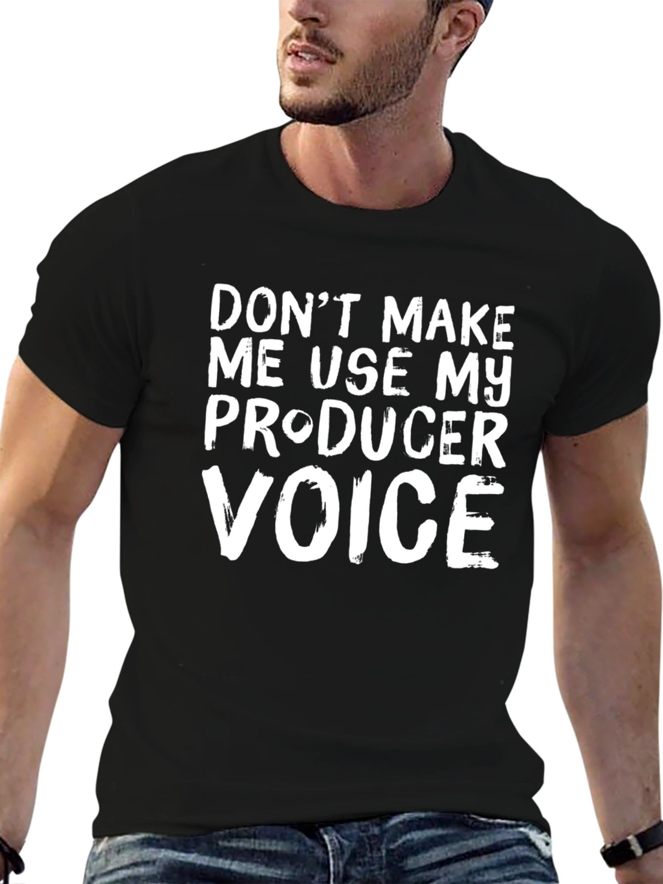 Producer Voice Graphic Tee - Black Crew Neck T-Shirt