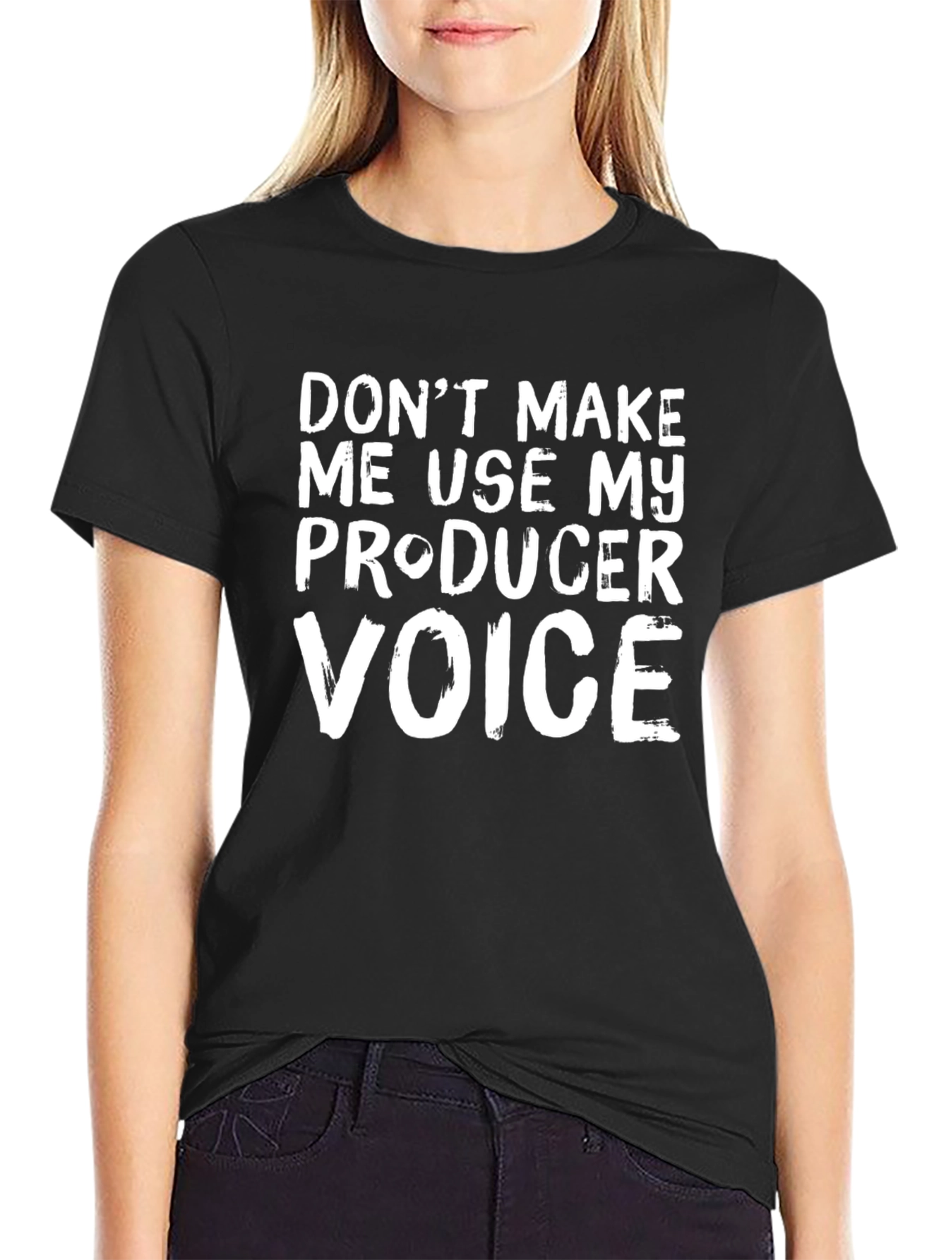 Producer Voice Graphic Tee - Black Crew Neck T-Shirt