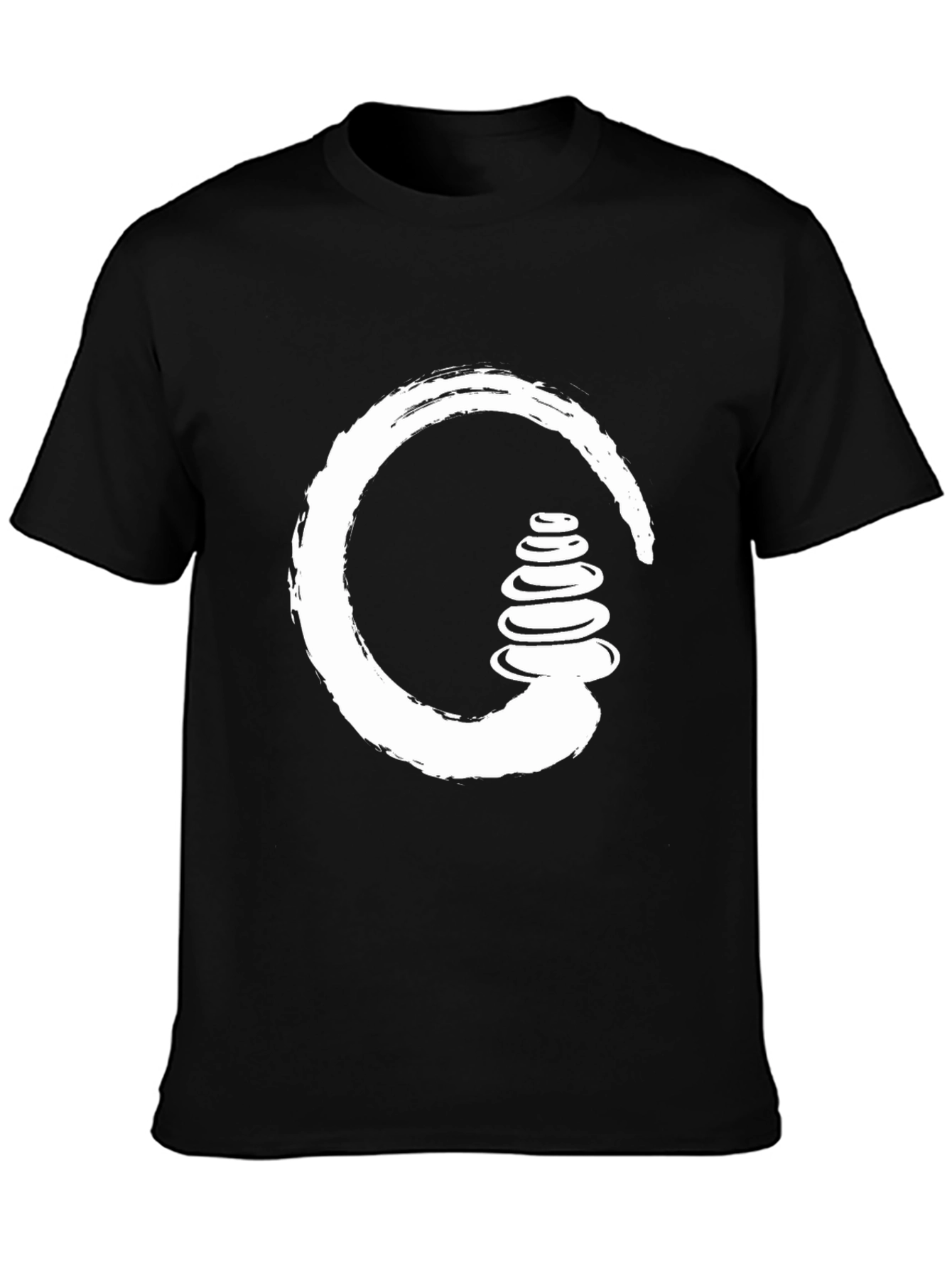Zen Circle & Stones Black T-Shirt