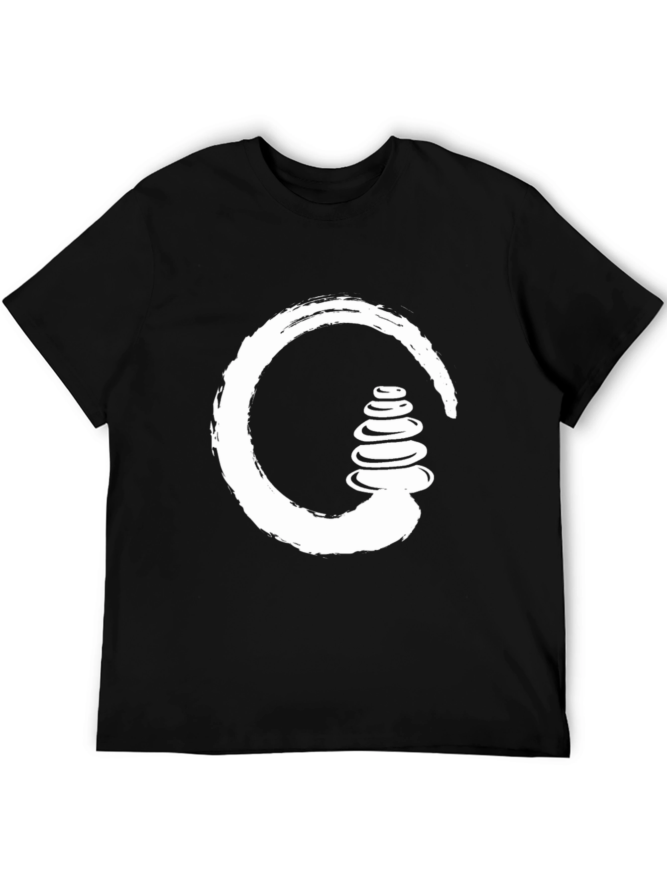 Zen Circle & Stones Black T-Shirt