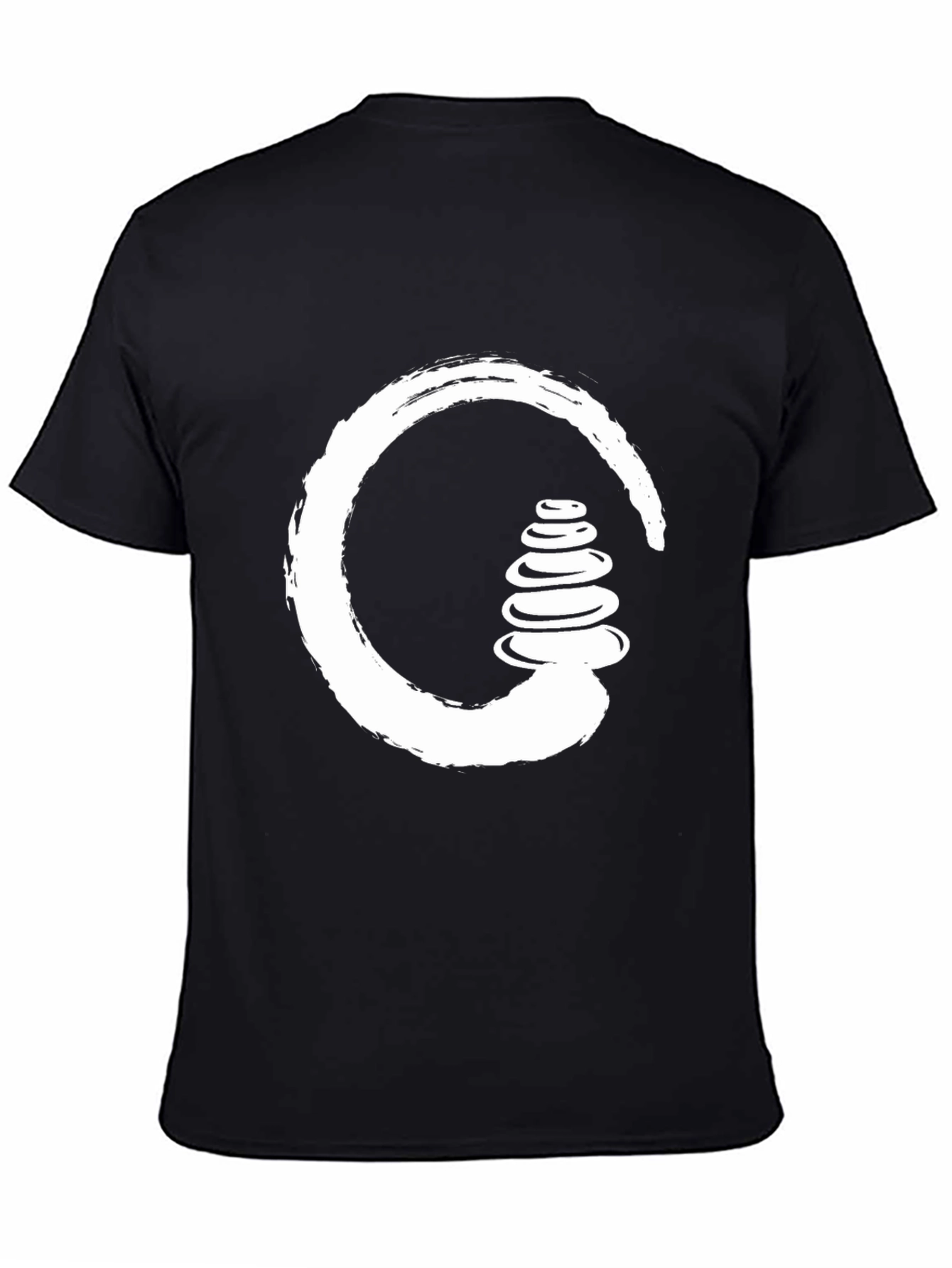 Zen Circle & Stones Black T-Shirt