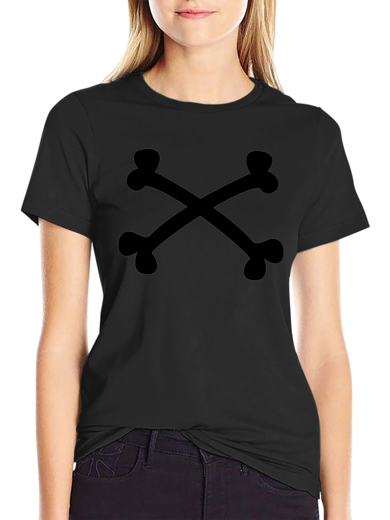 Crossbones Black Graphic Tee - Casual Style