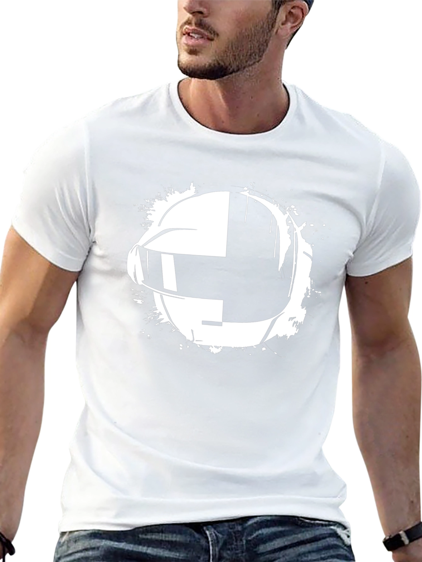Daft Punk Helmet Graphic Black T-Shirt