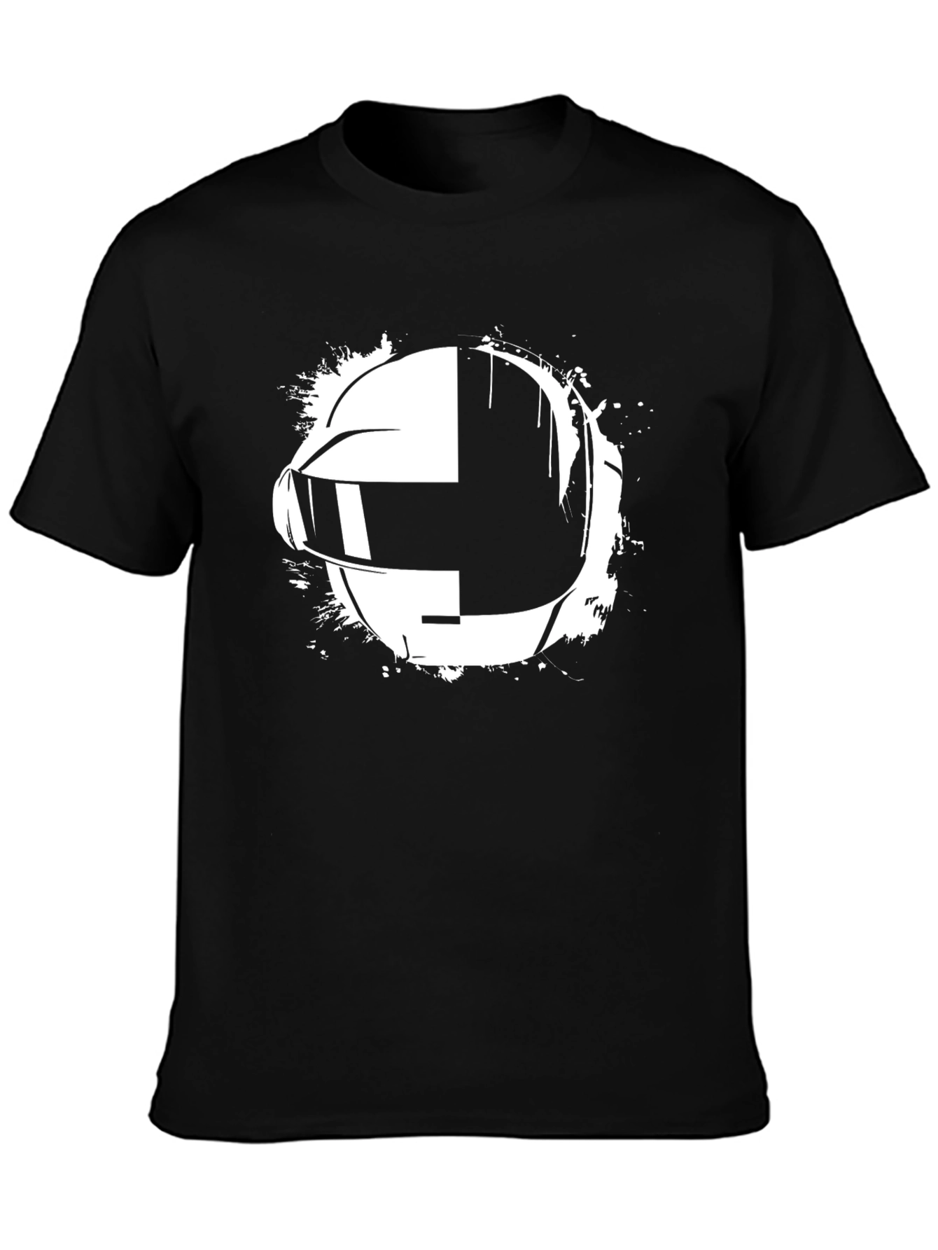 Daft Punk Helmet Graphic Black T-Shirt