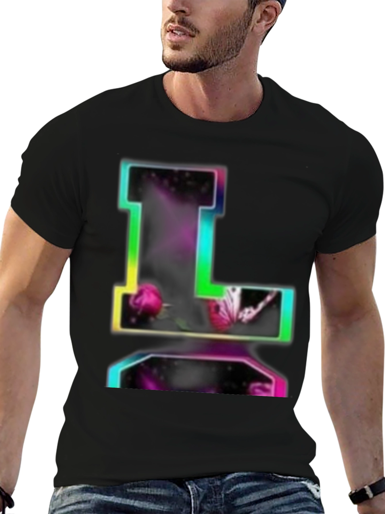 Rainbow Letter L Graphic T-Shirt