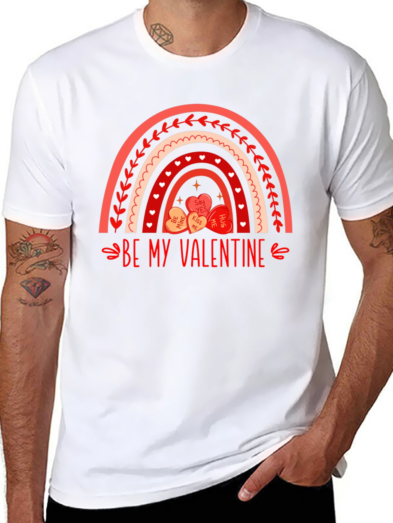 Be My Valentine Rainbow Heart T-Shirt