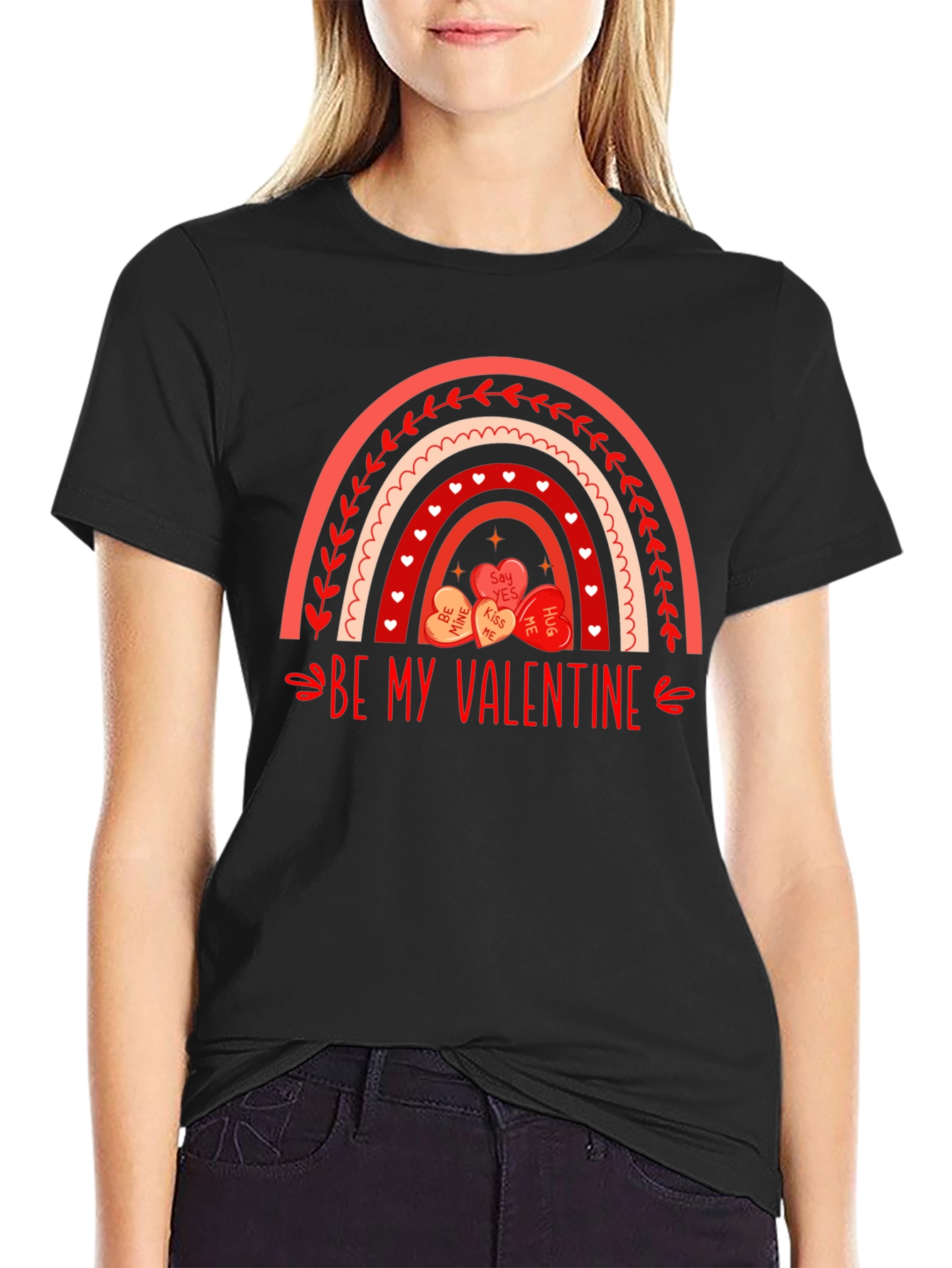 Be My Valentine Rainbow Heart T-Shirt