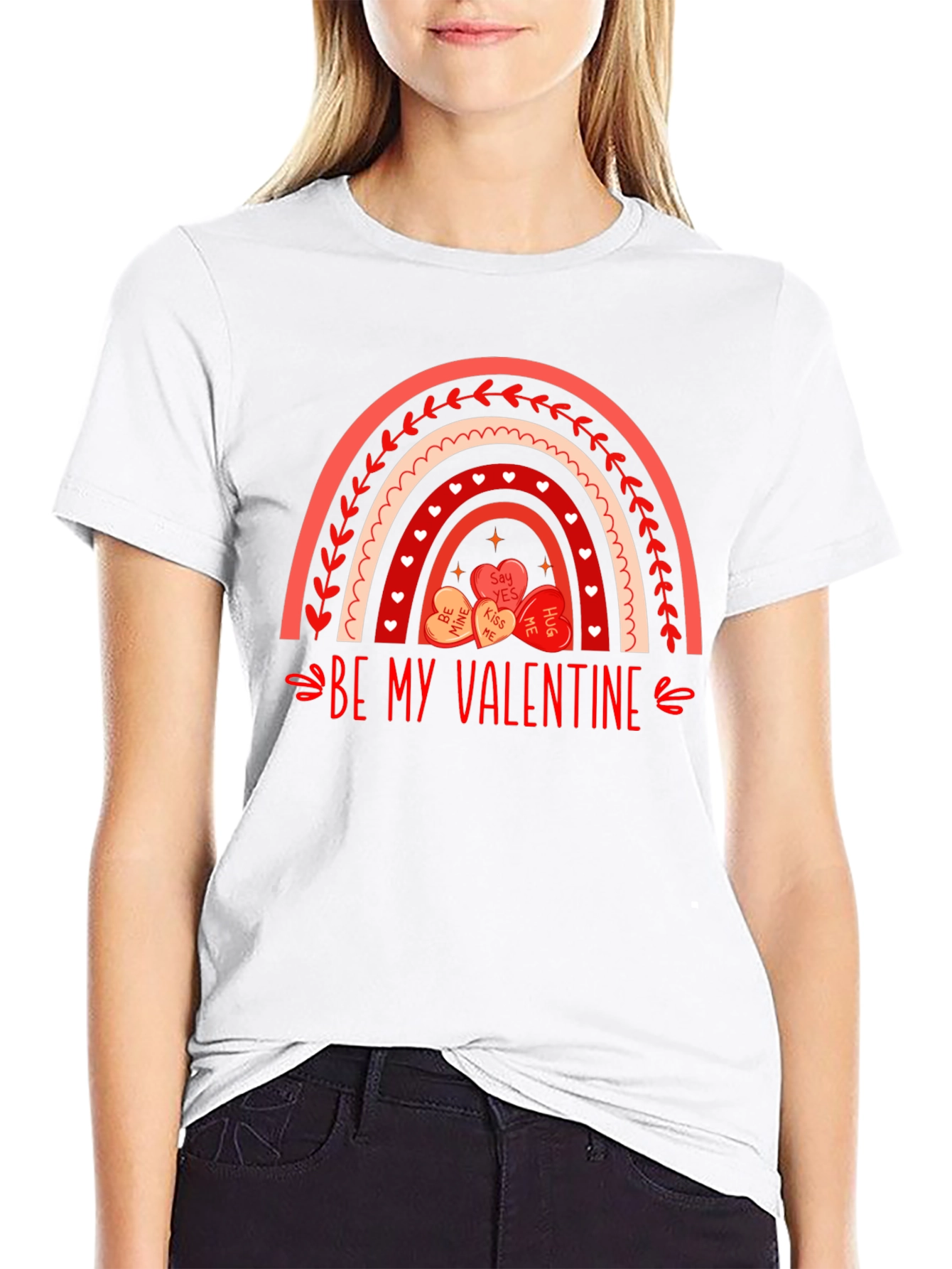 Be My Valentine Rainbow Heart T-Shirt