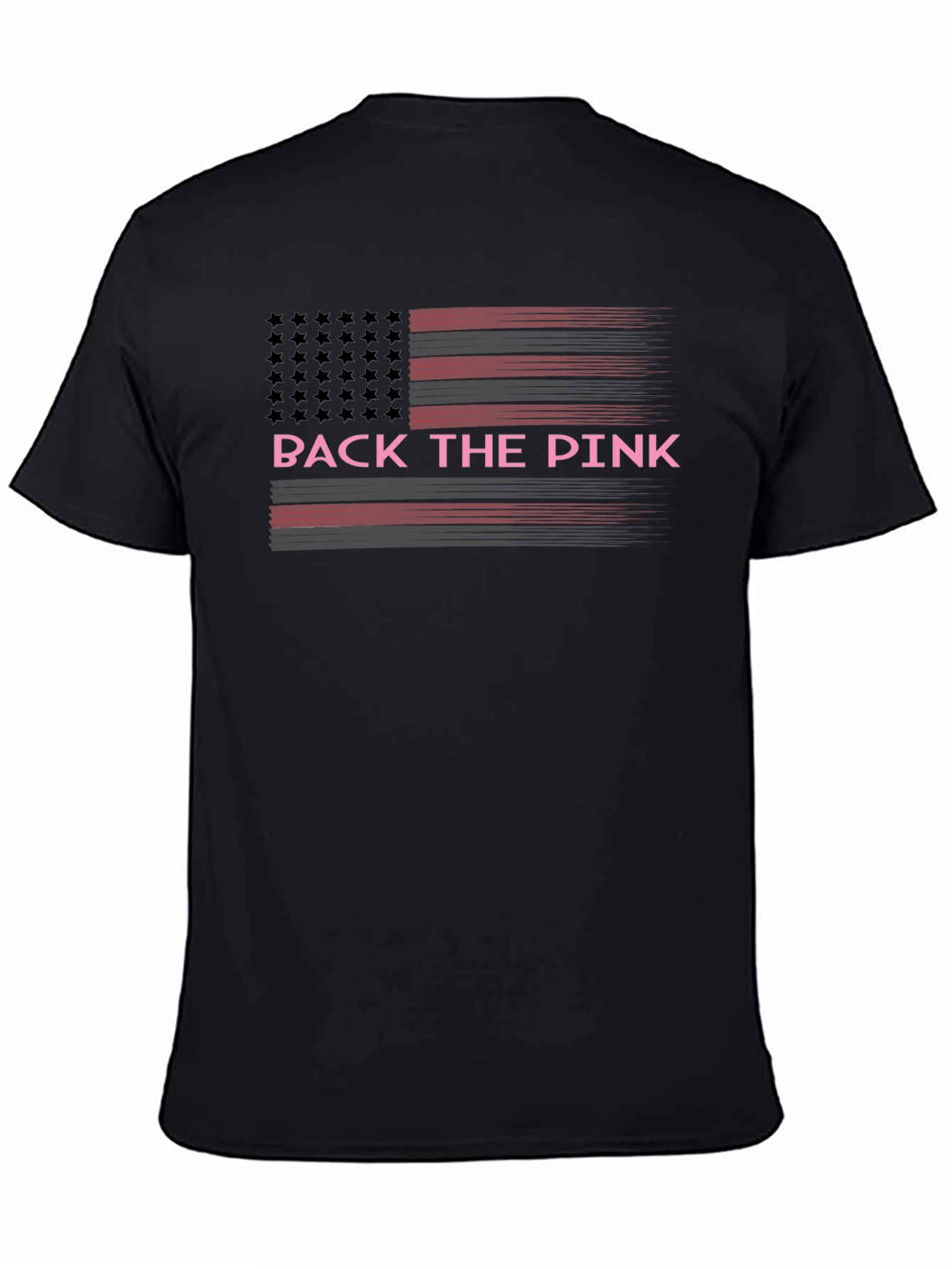 Back The Pink T-Shirt American Flag Breast Cancer Awareness