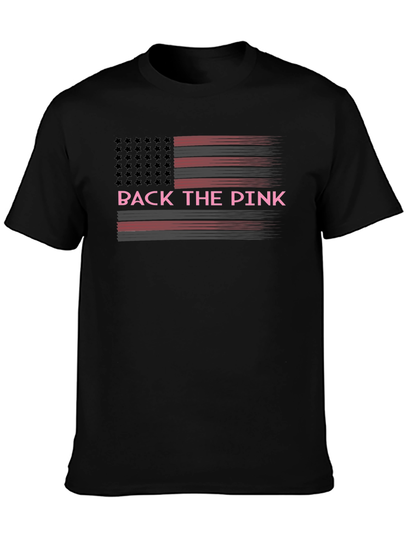 Back The Pink T-Shirt American Flag Breast Cancer Awareness