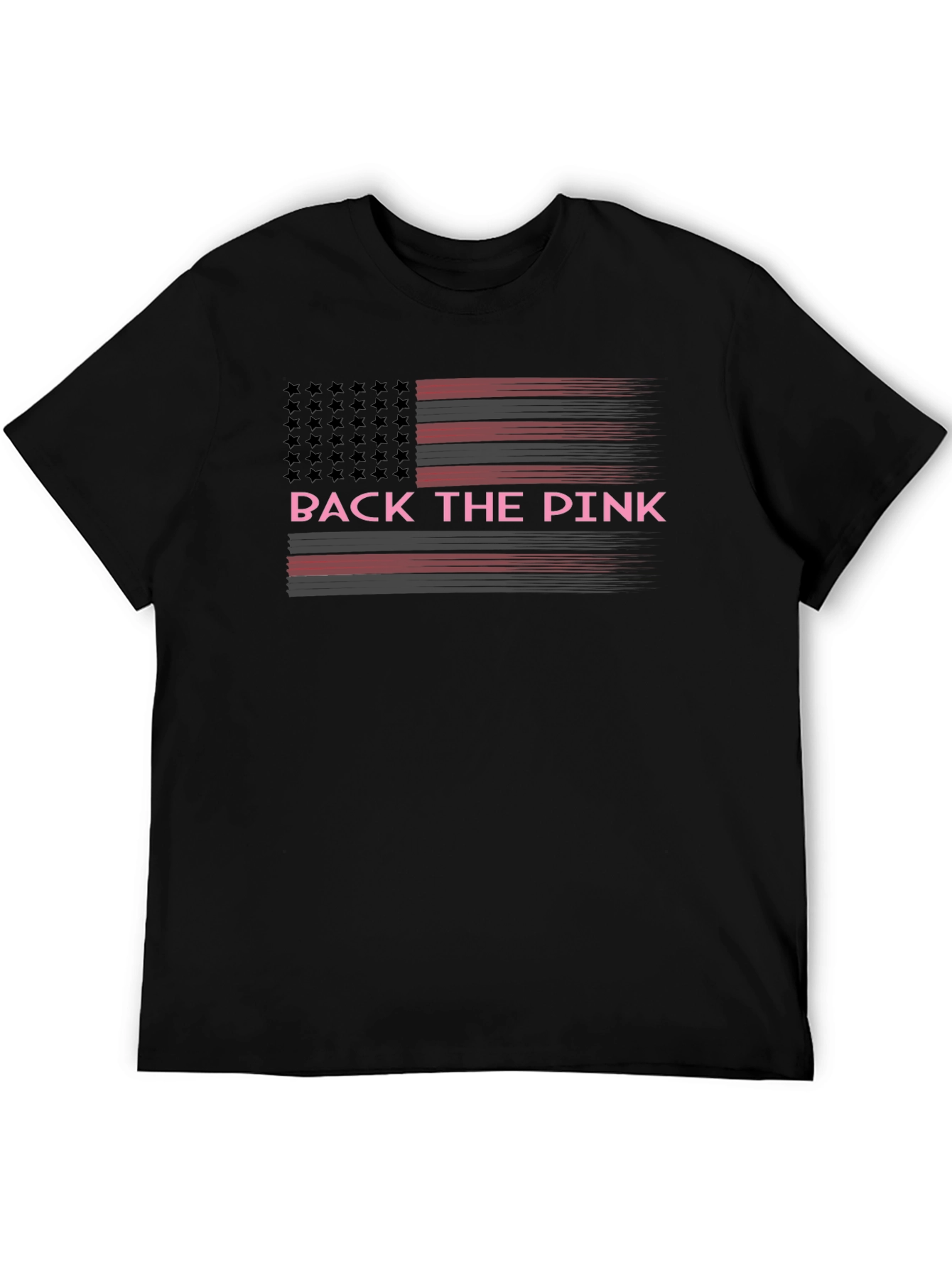 Back The Pink T-Shirt American Flag Breast Cancer Awareness
