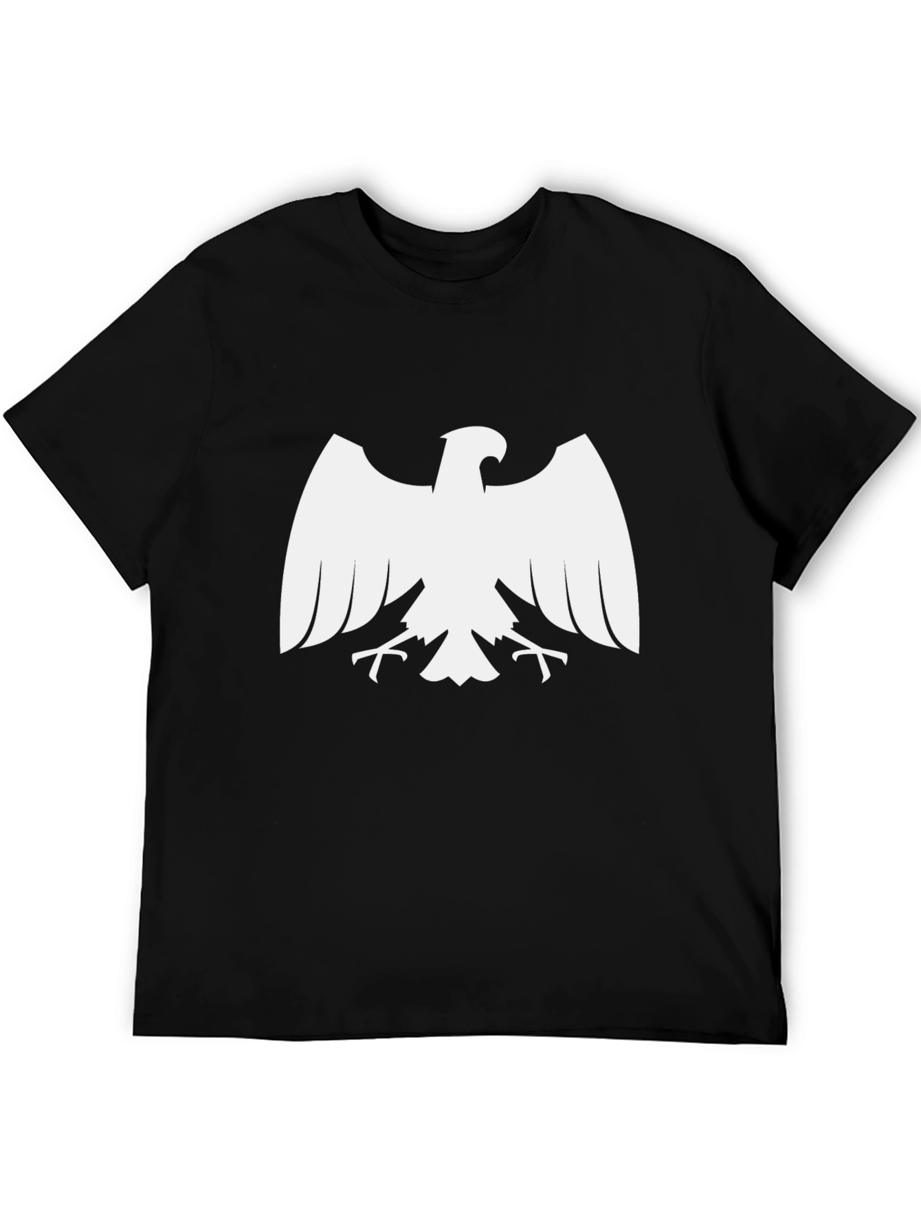 Black T-Shirt with White Eagle Graphic