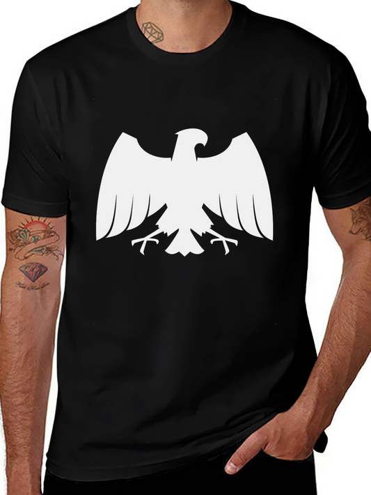 Black T-Shirt with White Eagle Graphic