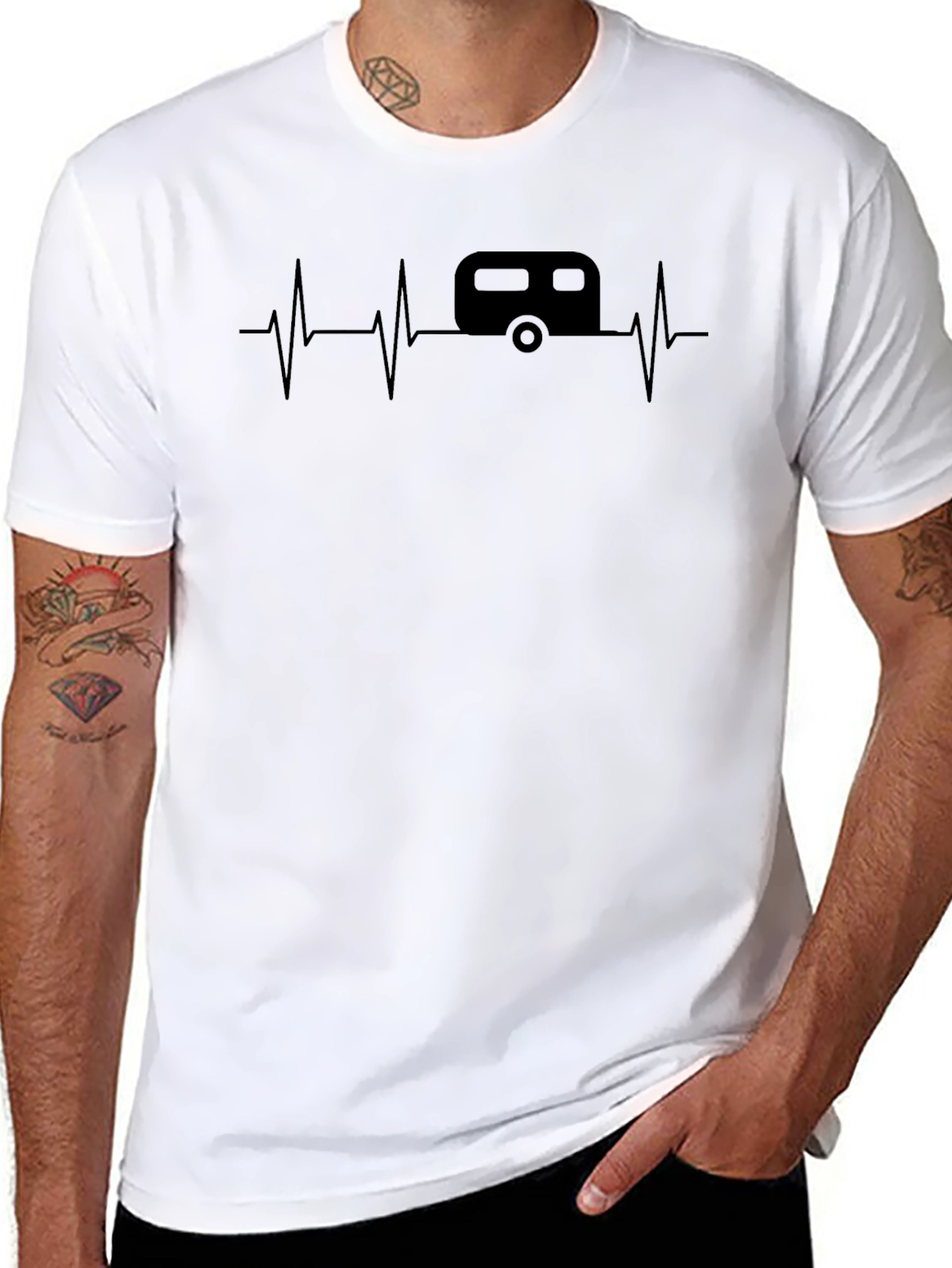 Camper Heartbeat Graphic Tee - Travel Lover