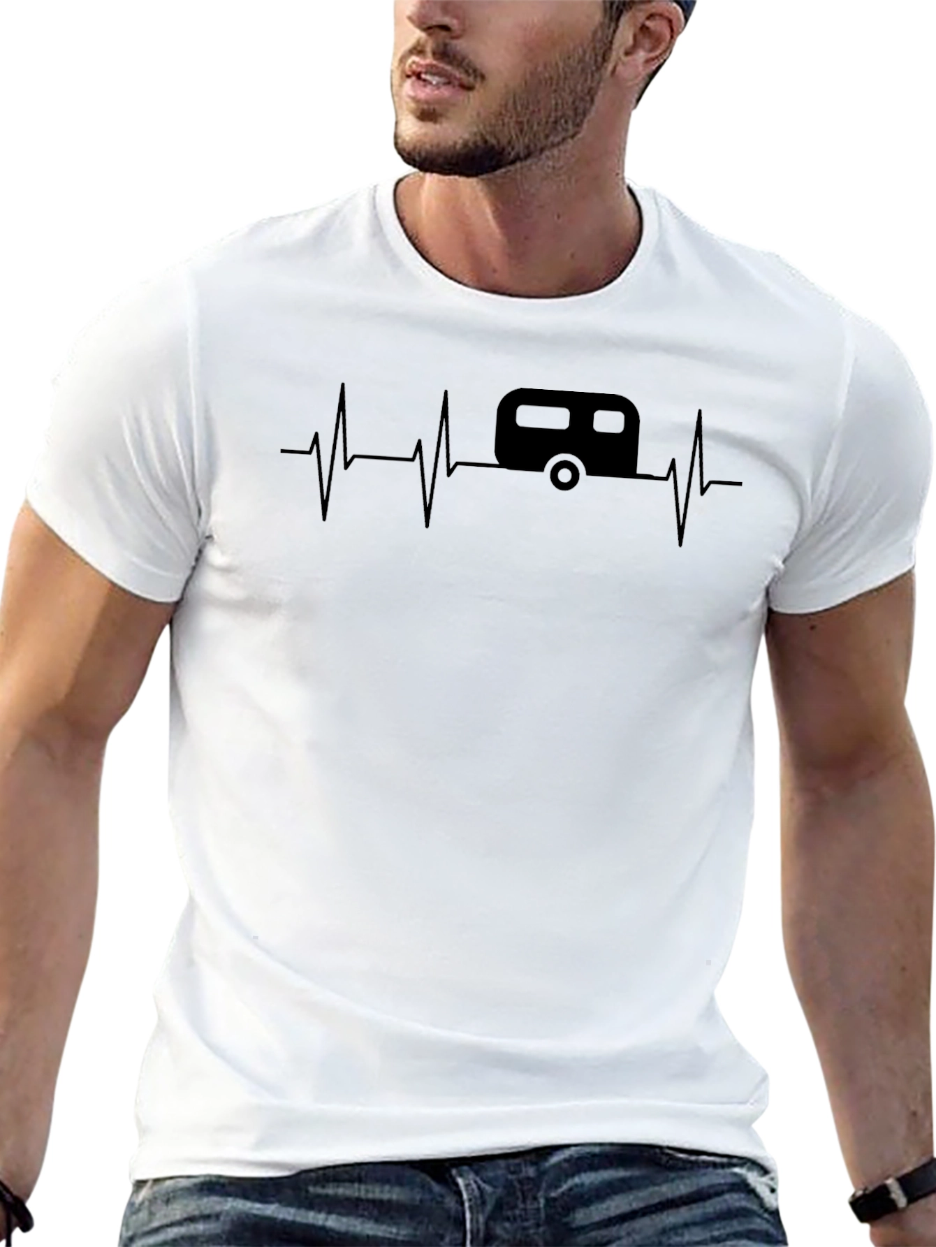 Camper Heartbeat Graphic Tee - Travel Lover