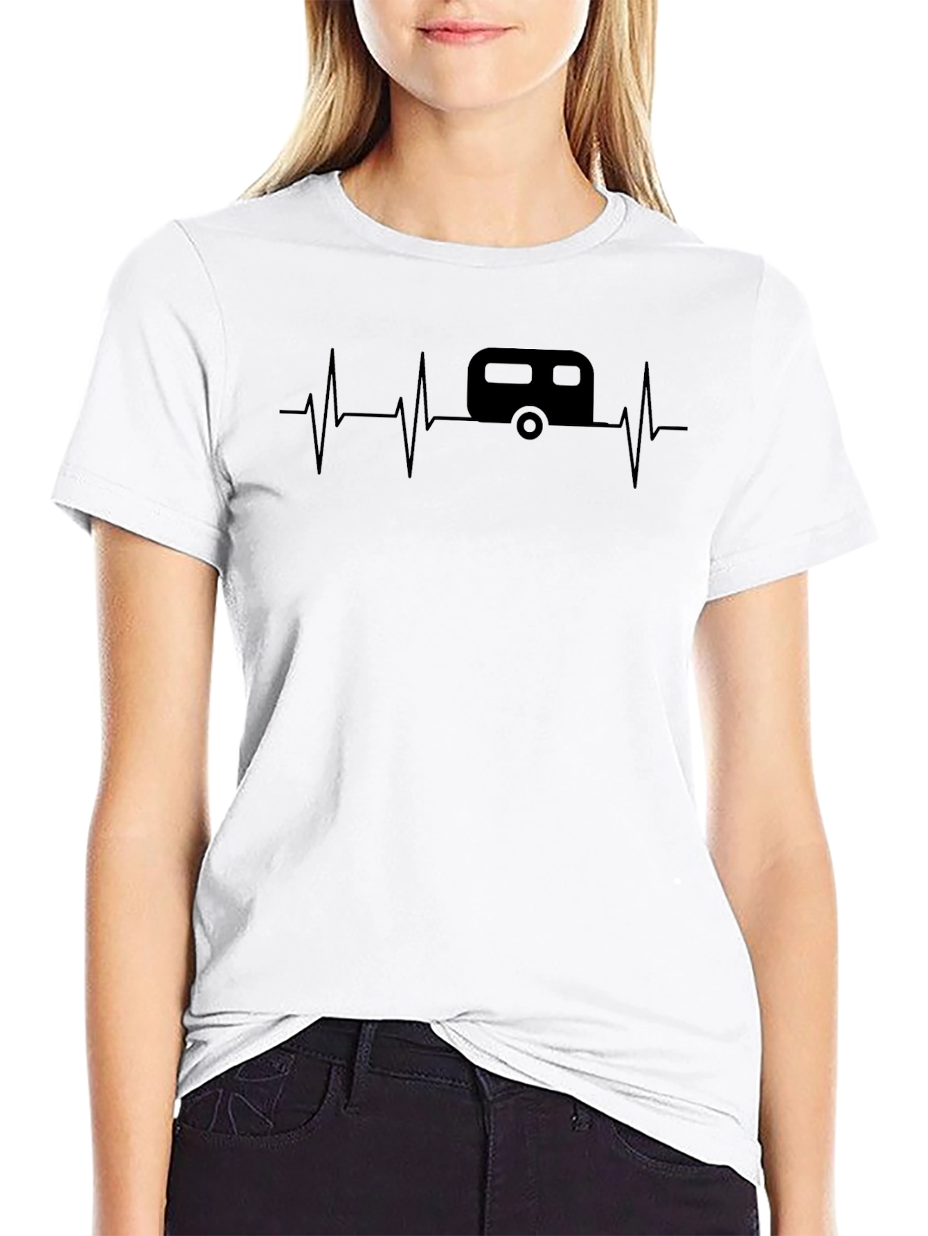 Camper Heartbeat Graphic Tee - Travel Lover