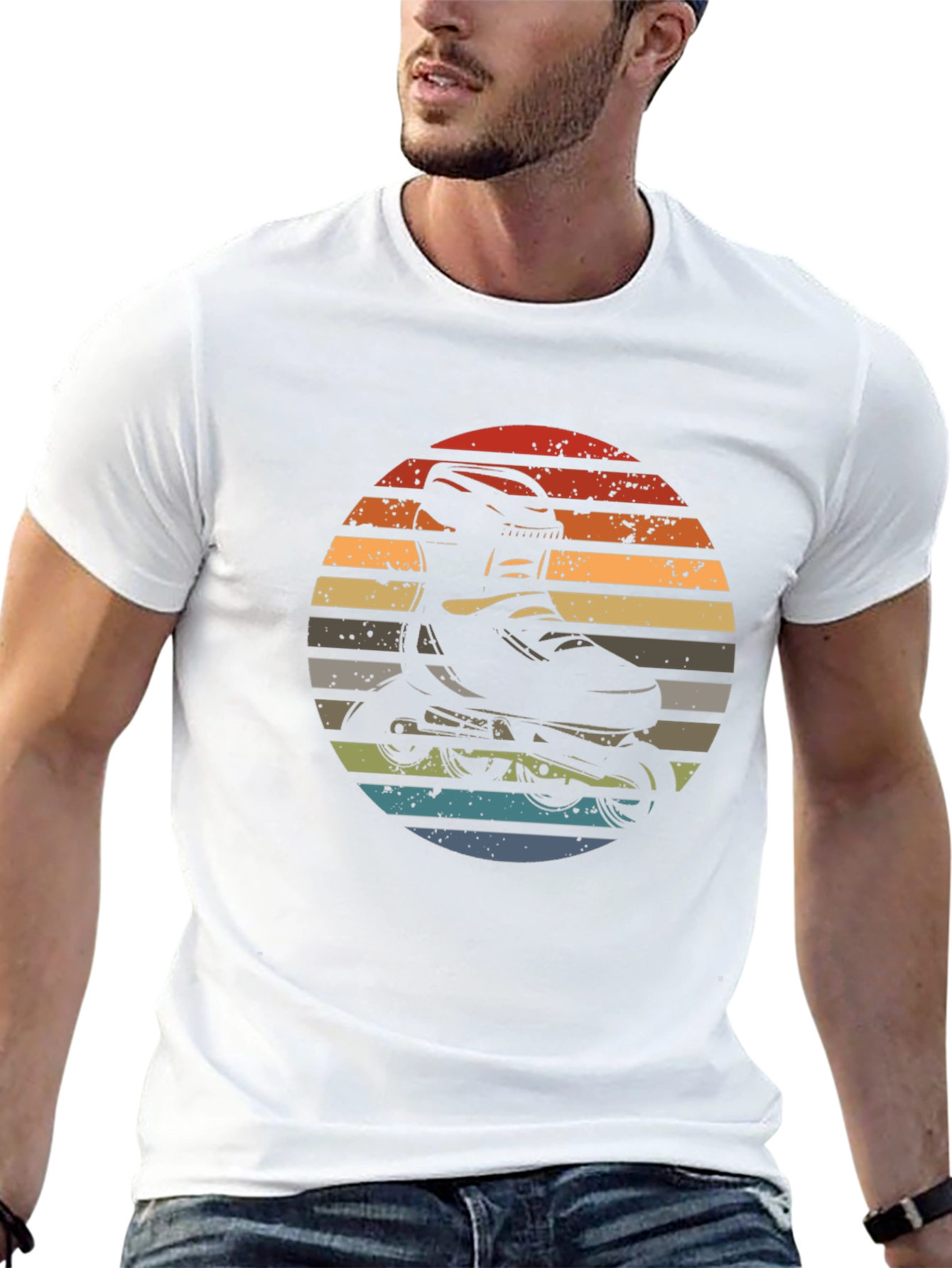 Retro Inline Skate Sunset T-Shirt