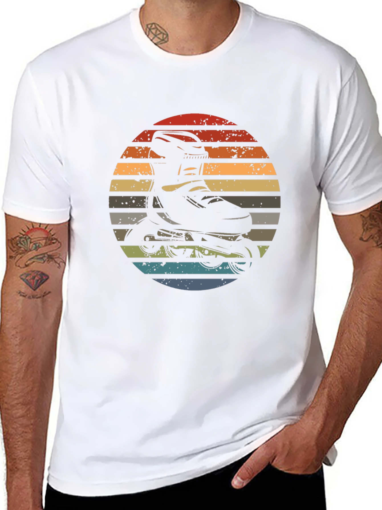 Retro Inline Skate Sunset T-Shirt