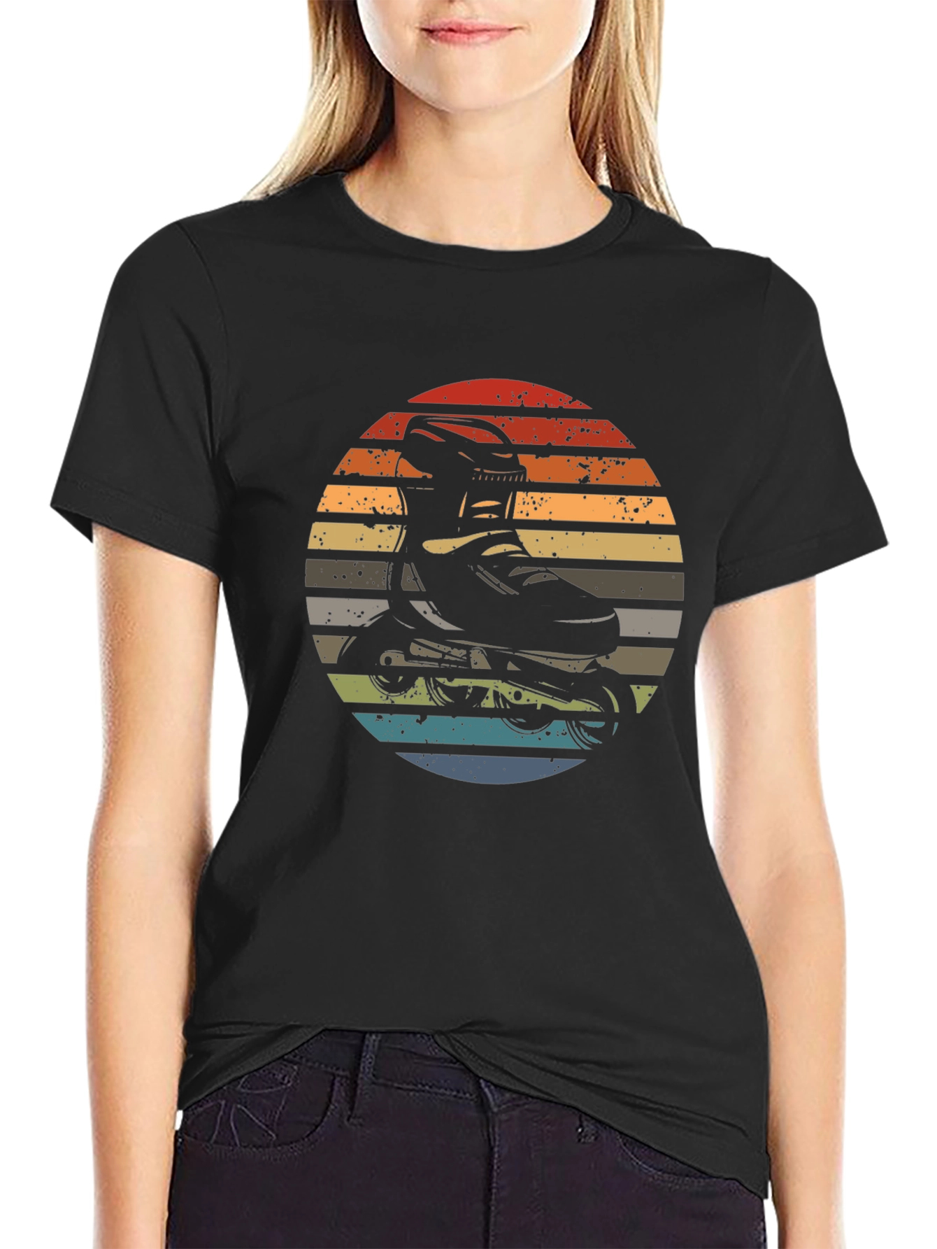 Retro Inline Skate Sunset T-Shirt
