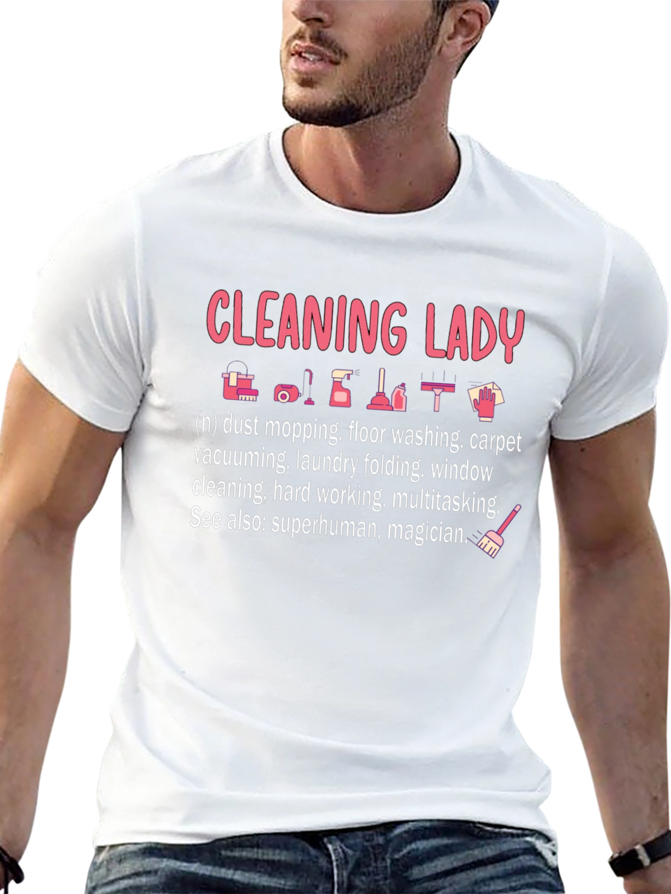 Cleaning Lady Graphic T-Shirt