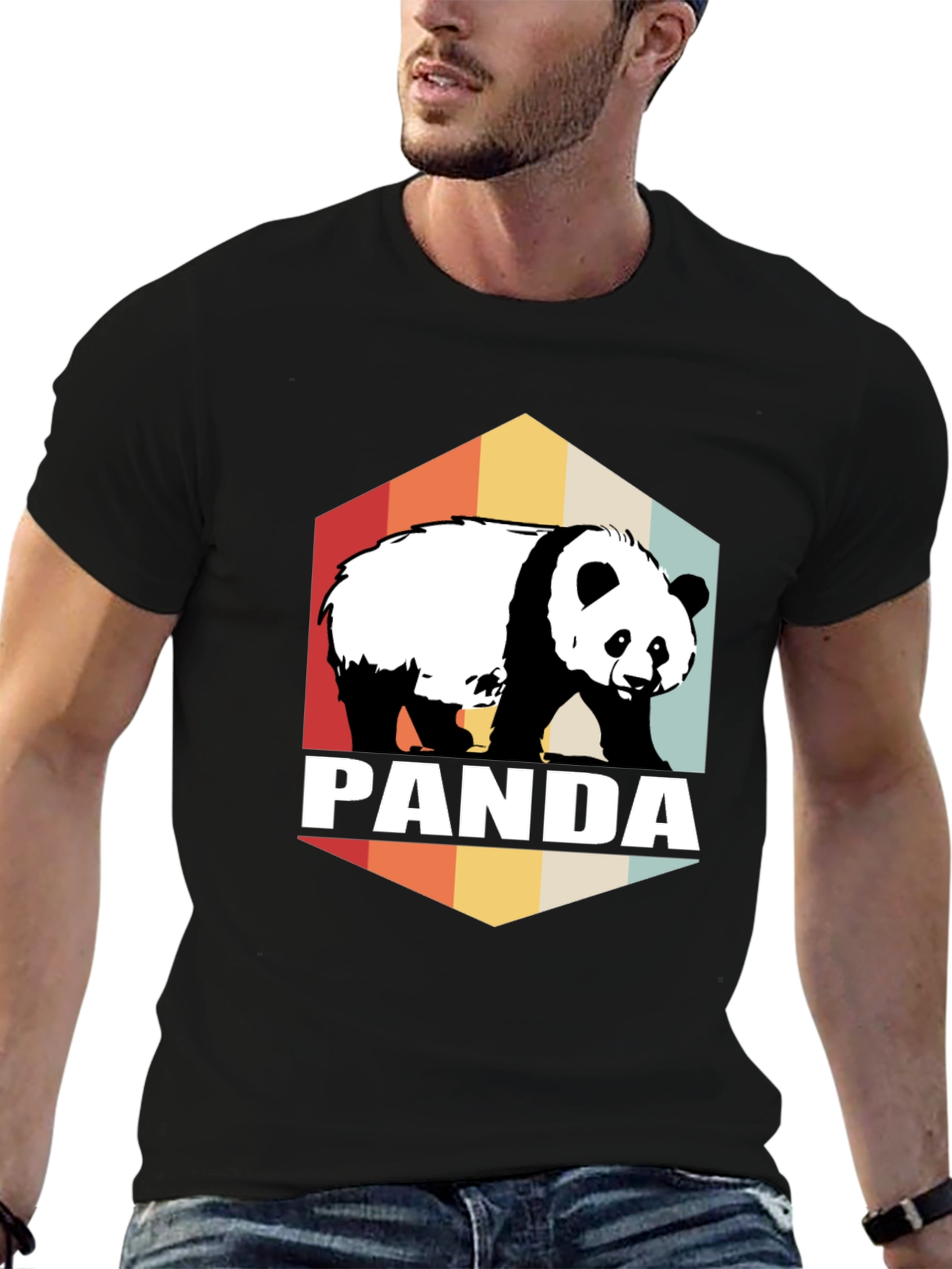 Retro Panda Graphic Tee - Soft Cotton Blend