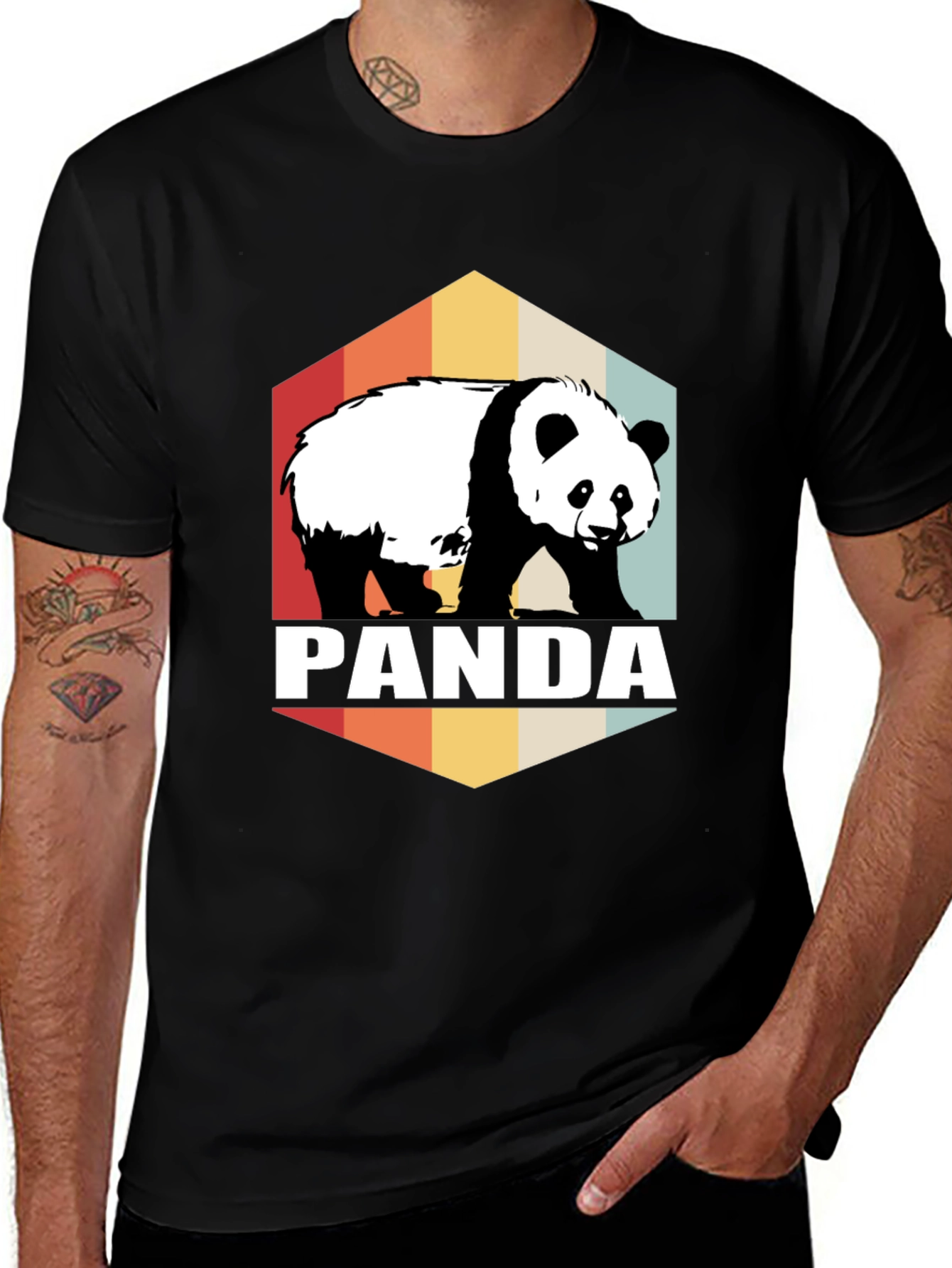Retro Panda Graphic Tee - Soft Cotton Blend