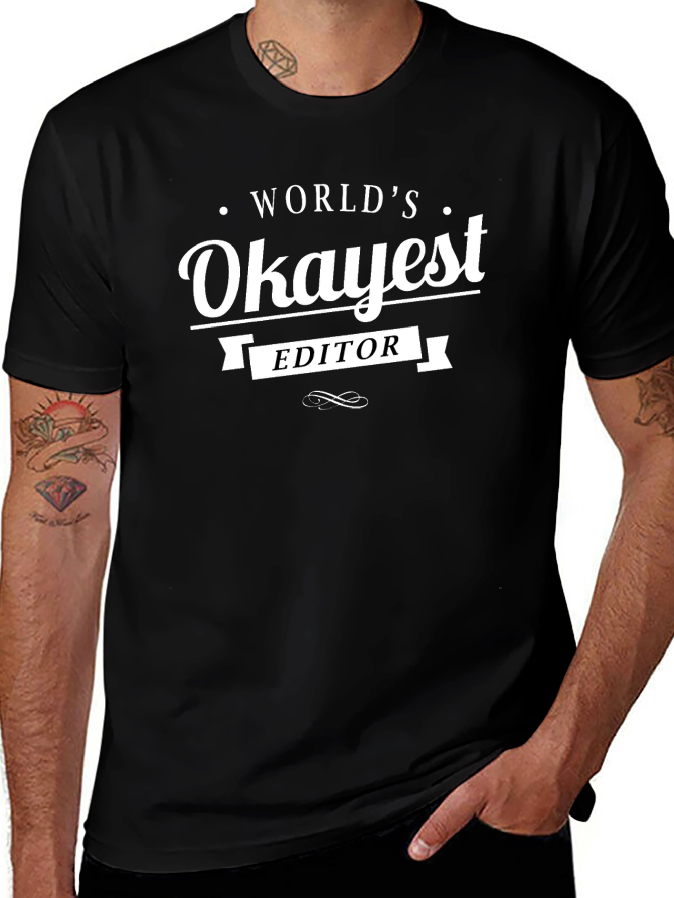 Worlds Okayest Editor T-Shirt - Funny Gift