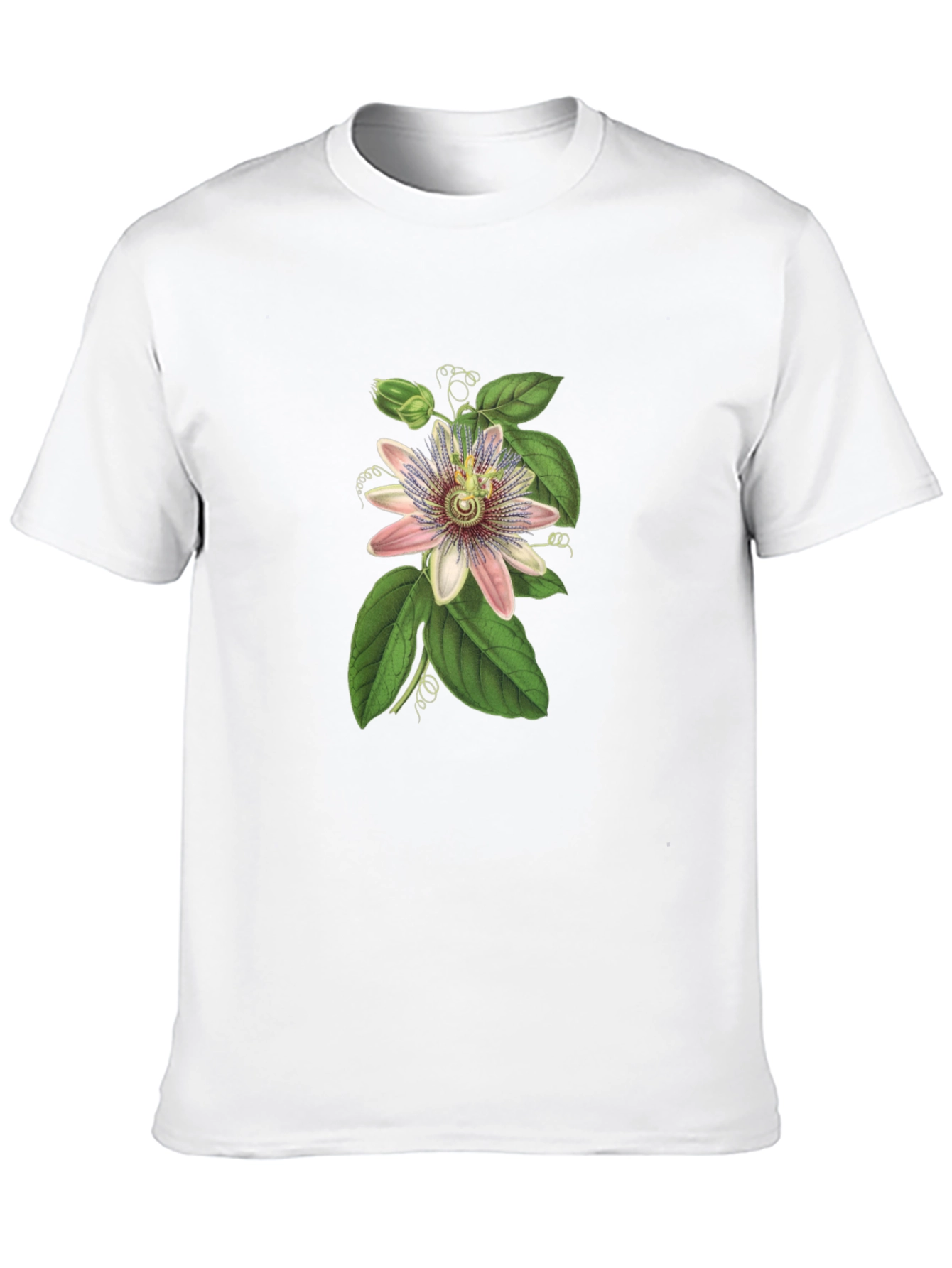 Botanical Passionflower Graphic Tee - Black