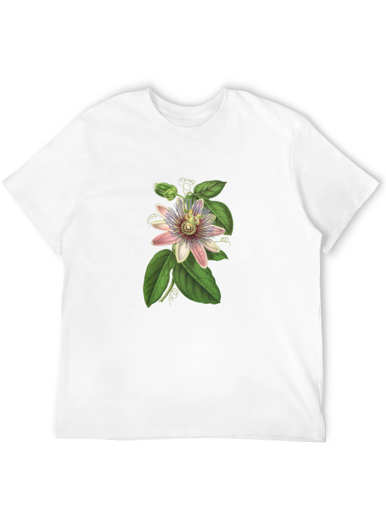 Botanical Passionflower Graphic Tee - Black