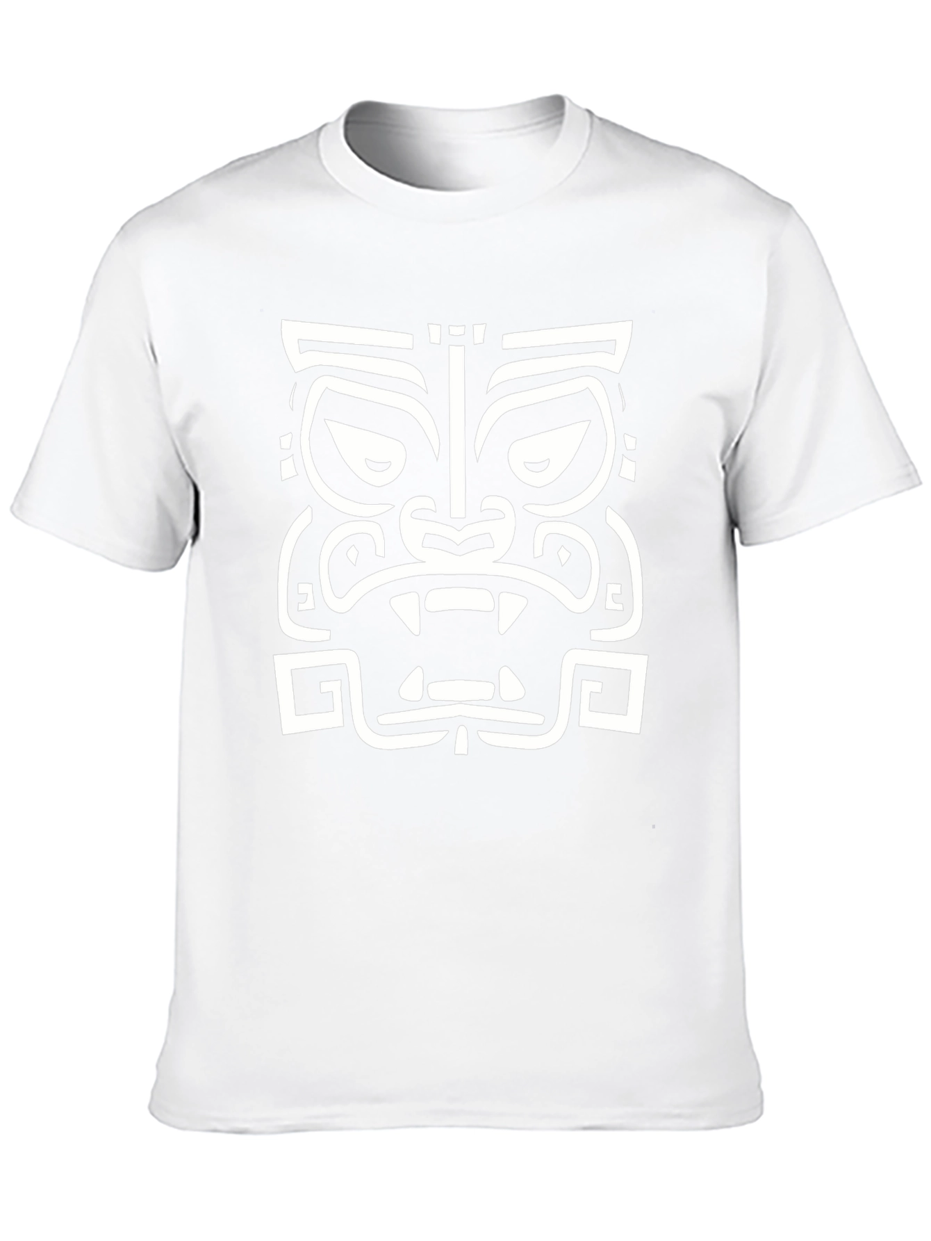 Tribal Mask Graphic T-Shirt - Casual Black Tee