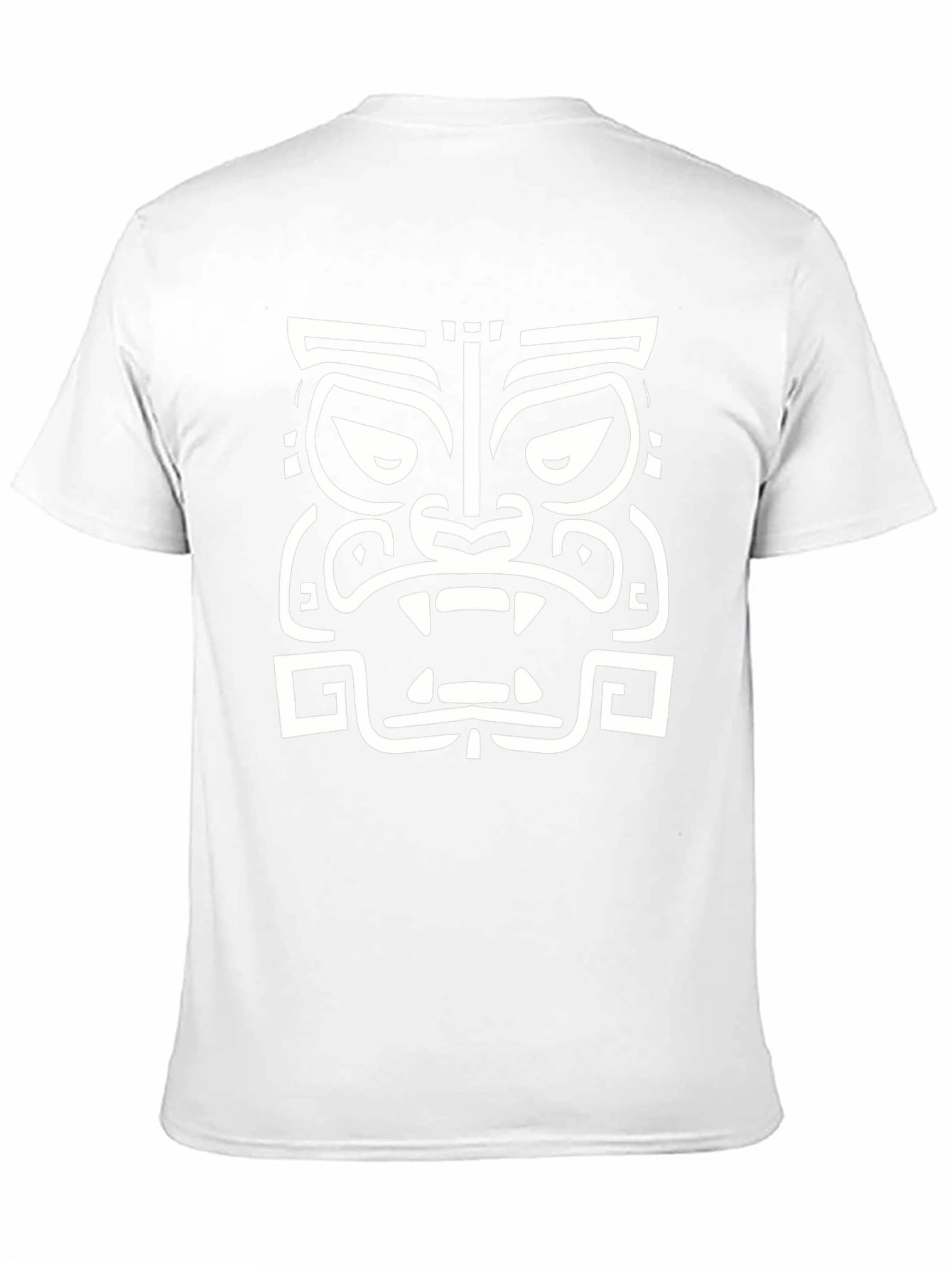 Tribal Mask Graphic T-Shirt - Casual Black Tee