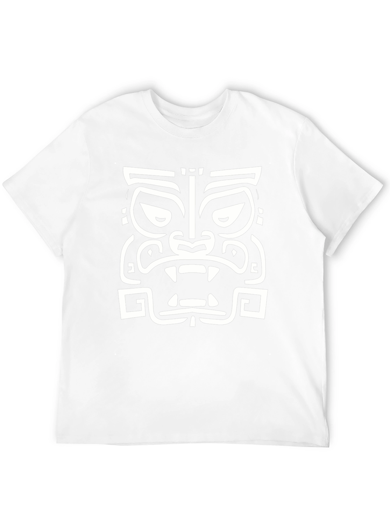 Tribal Mask Graphic T-Shirt - Casual Black Tee