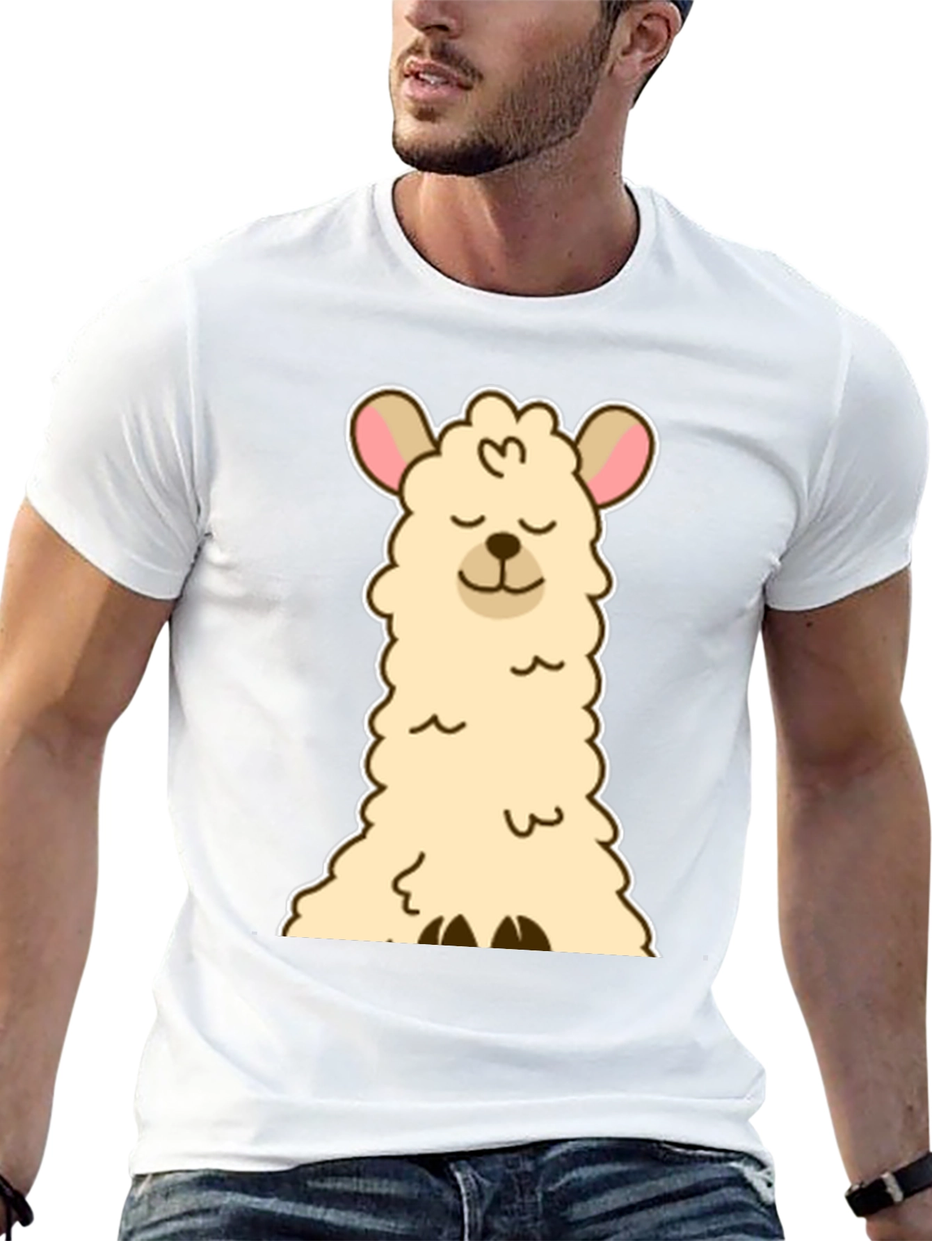 Cute Llama Graphic Tee - Black Unisex T-Shirt