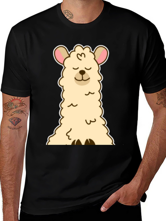 Cute Llama Graphic Tee - Black Unisex T-Shirt